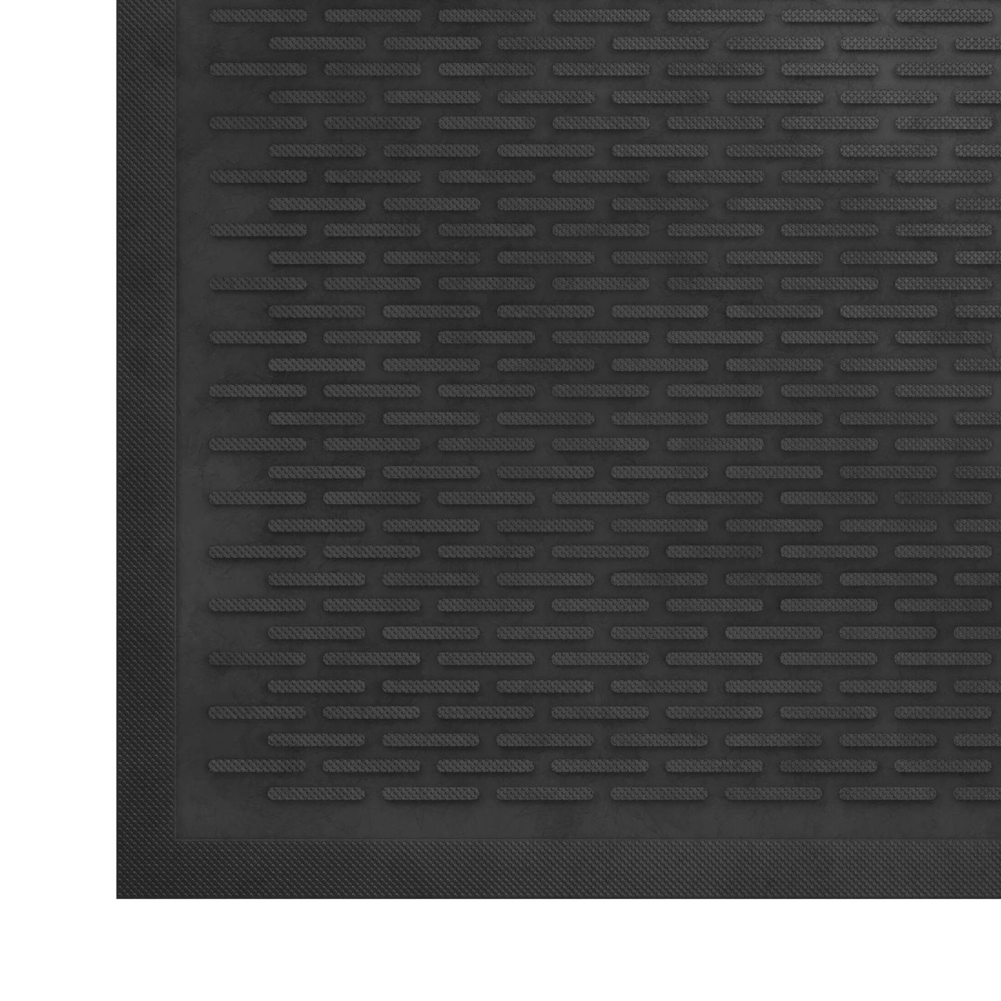 Ottomanson Waterproof Rubber Outdoor Doormat – Heavy-Duty Non-Slip Rubber Floor Mat with Ridge Scraper Pattern, All-Weather Front Door Entry Mat for Mud & Dirt Control – 35" x 60", Black