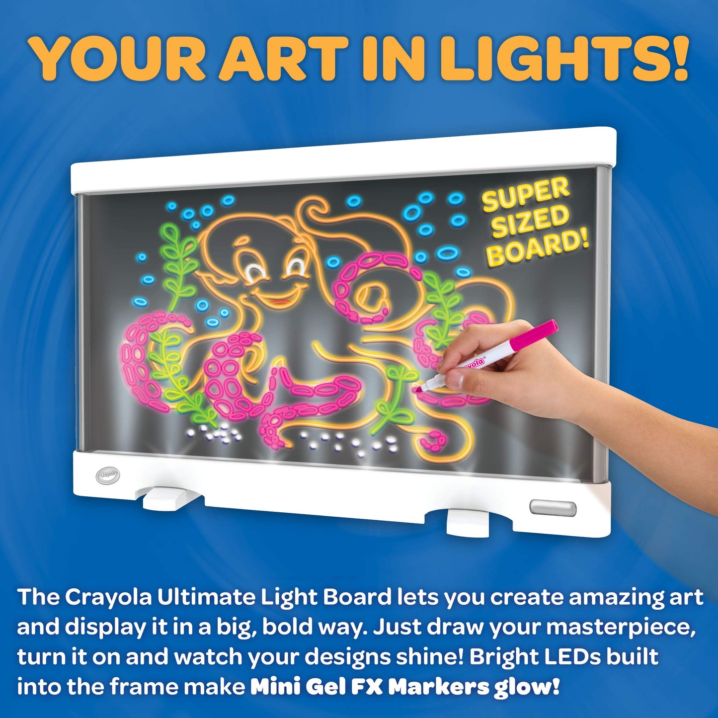 Crayola Ultimate Light Board, Drawing Tablet, Gift for Kids, Age 6, 7, 8, 9