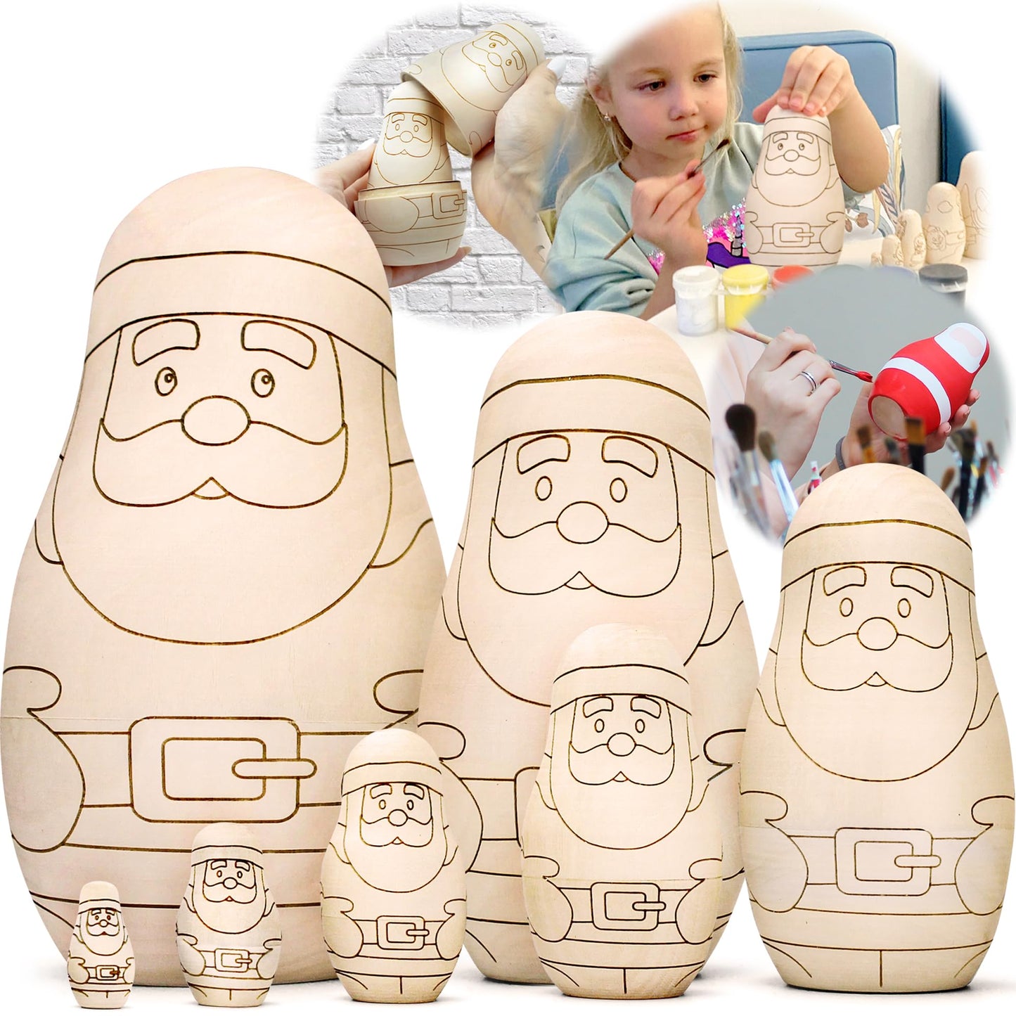 AEVVV Unfinished Matryoshka Santa Claus