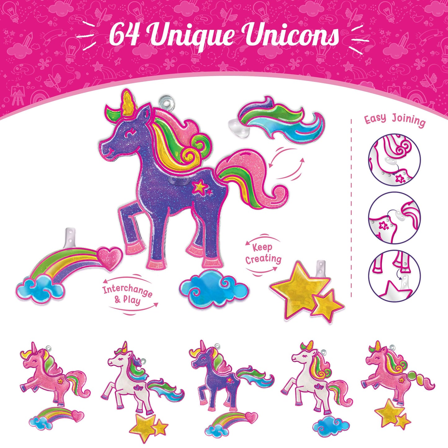 Imagimake Window Art Princess & Unicorn | Suncatcher Kit | Unicorn Toys for Girls Age 5-8 | Craft Kits for Girls Ages 8-12 | Easter Gifts for Kids | Easter Toys