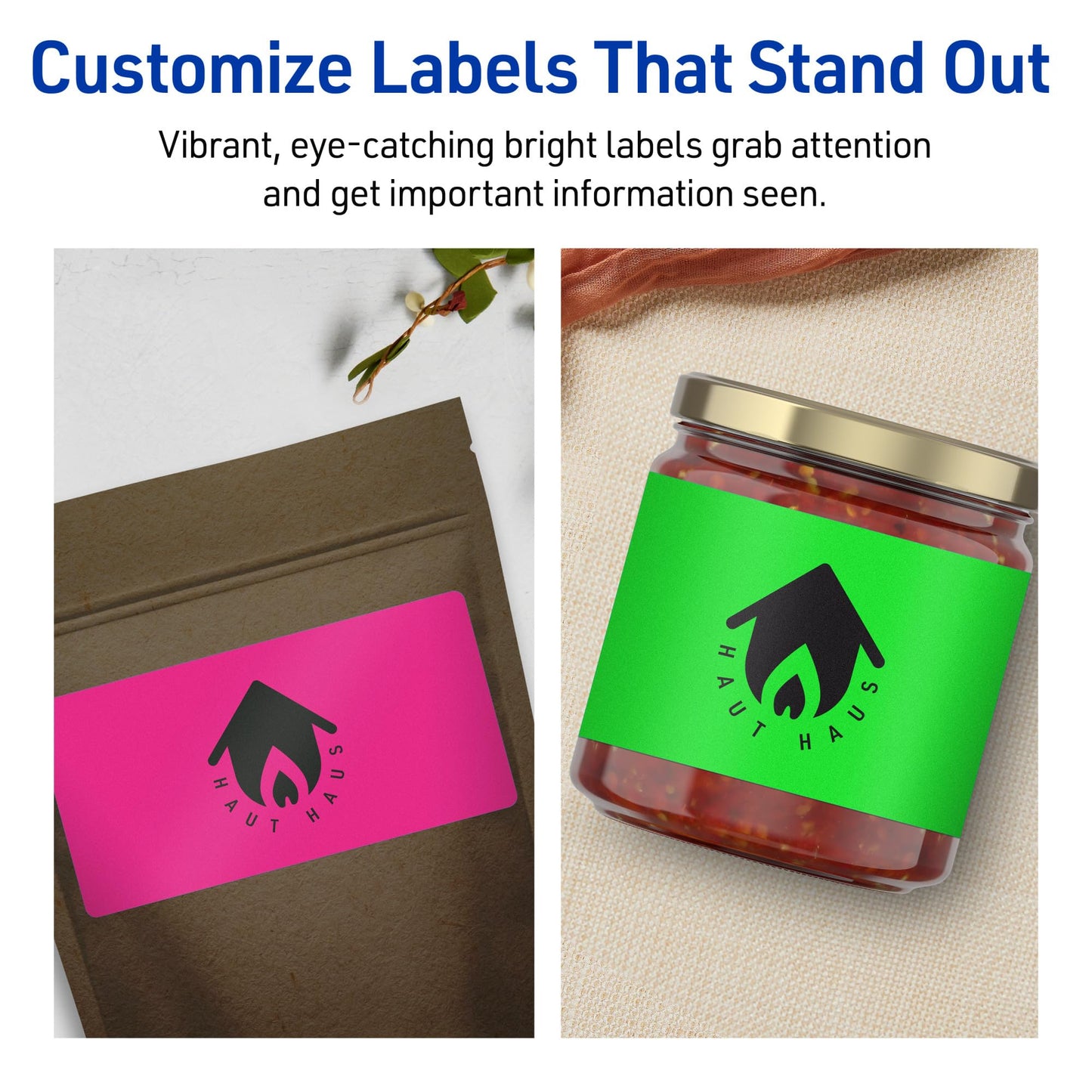 Avery Printable Shipping Labels with Sure Feed, 2"x 4", Assorted Neon Colors (Magenta, Green, and Yellow), Laser & Inkjet Compatible, 1,000 Blank Labels Total (5964)