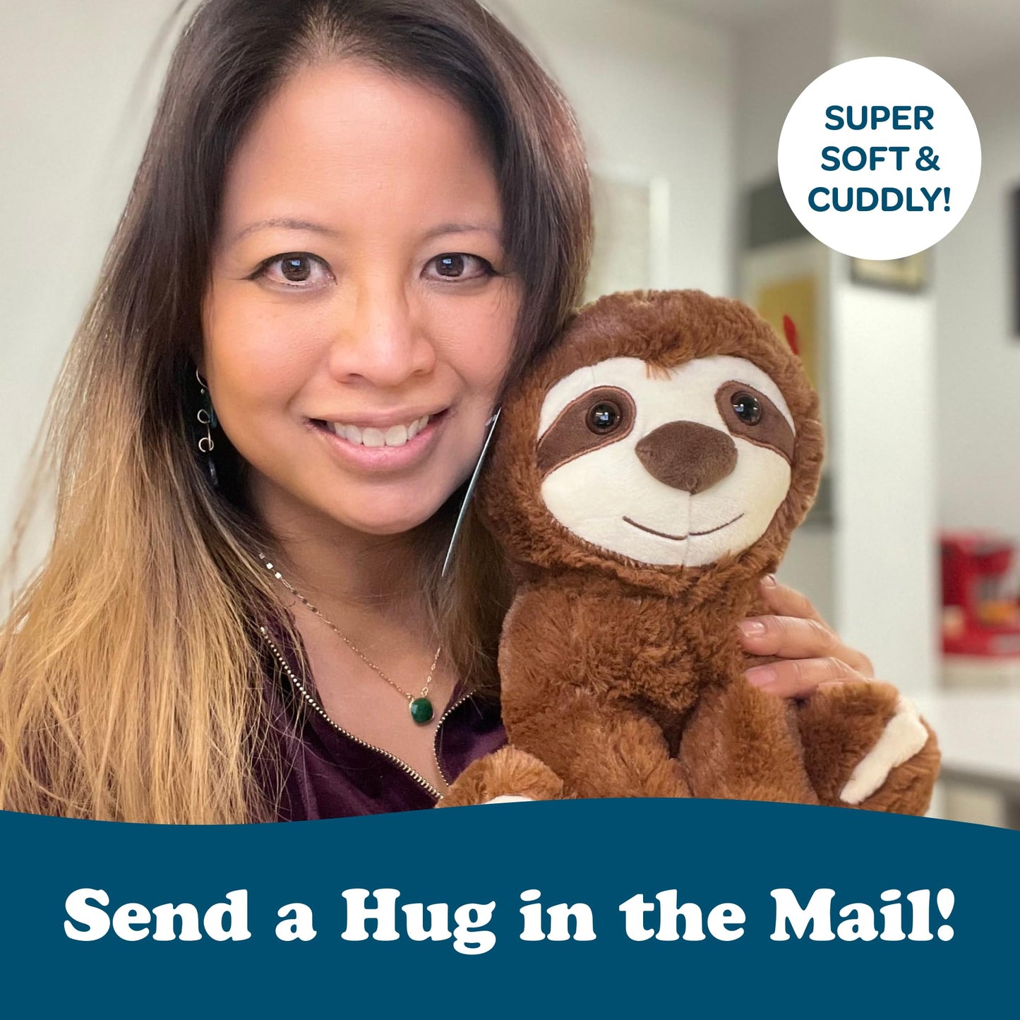 send a friend Sam The Sloth Stuffed Animal Care Package, Someone Loves You Box, Great Gift for Any Reason (Love You Notecard)