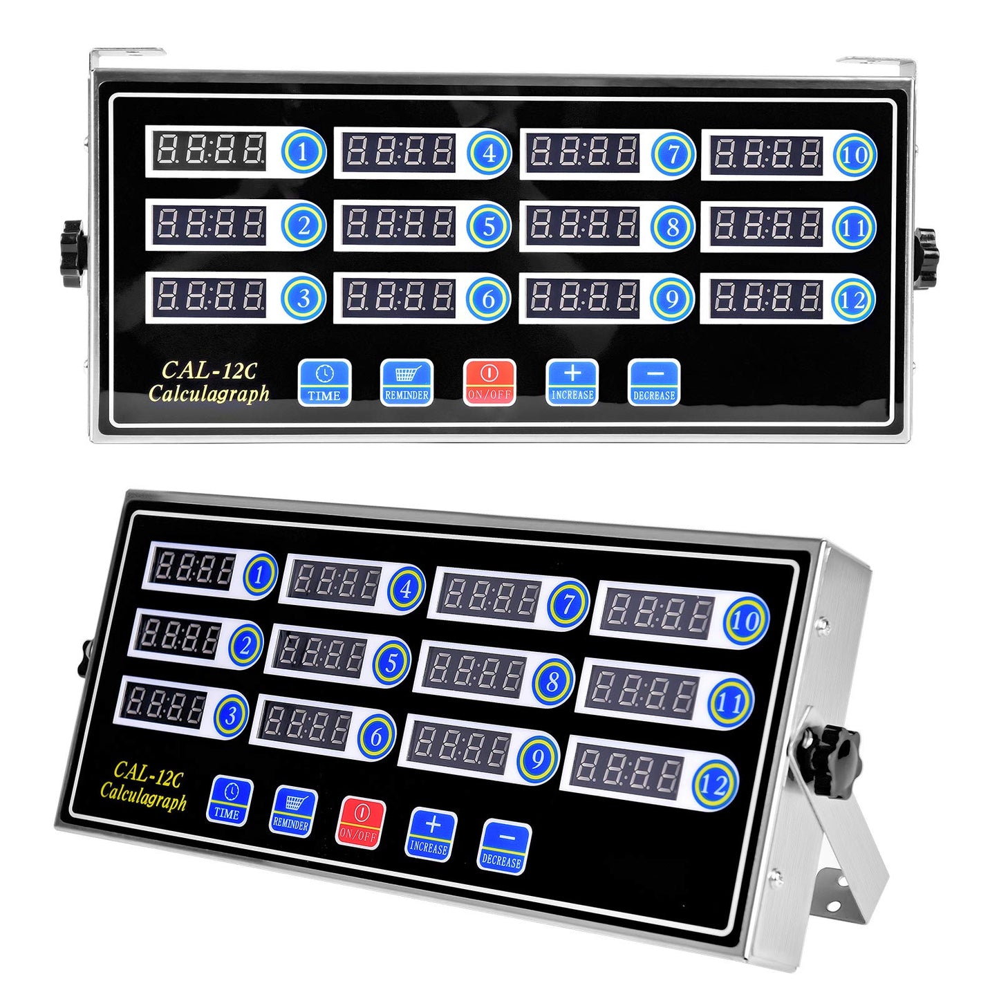 12 Channels Digital Kitchen Timers Commercial Cooking Timer,Stainless Steel Calculagraph Timer Restaurant Timer with Loud Alarm Burger Cooking Reminder