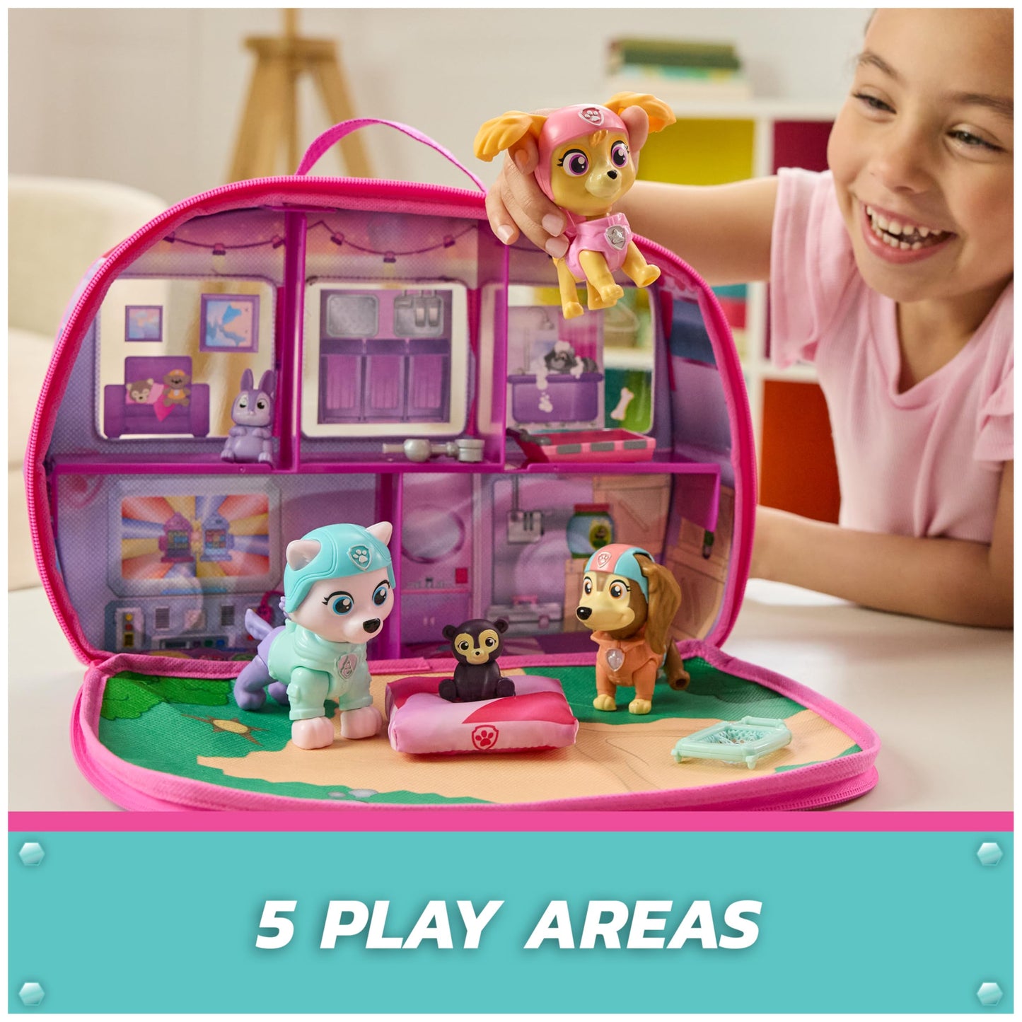 PAW Patrol Skye's World Pupcation Rescue Set with Skye, Everest & Liberty Bobble Head Toy Figures & RV Camper, Kids Toys for Boys & Girls Ages 3 & Up