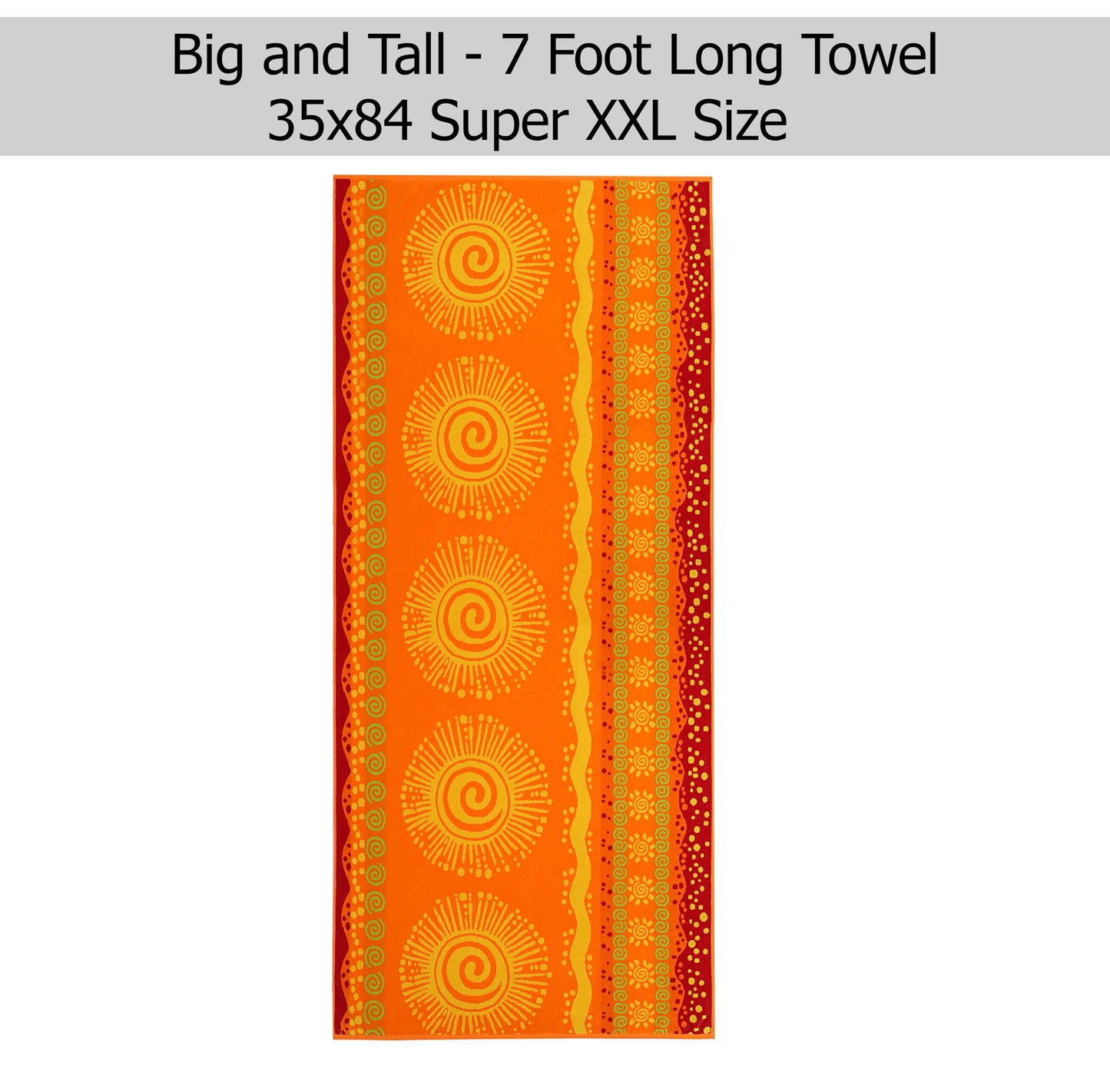 COTTON CRAFT Oversized Beach Towels - 2 Pack XXL 35x84 - The Big Kahuna 7 Foot Extra Large Beach Blanket Towel - Big & Tall - 100% Cotton Jacquard Velour Soft Luxury Towel - Sunshine Orange Yellow