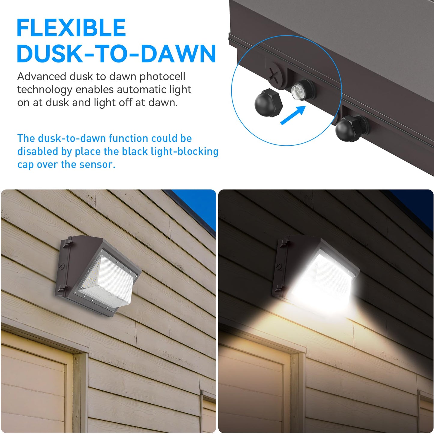 120W LED Wall Pack Light with Dusk-to-Dawn Sensor, 16800LM 5000K LED Security Flood Lighting, 120V Commercial and Industrial Outdoor LED Wall Lights for Parking Lots|Warehouses|Factories|House