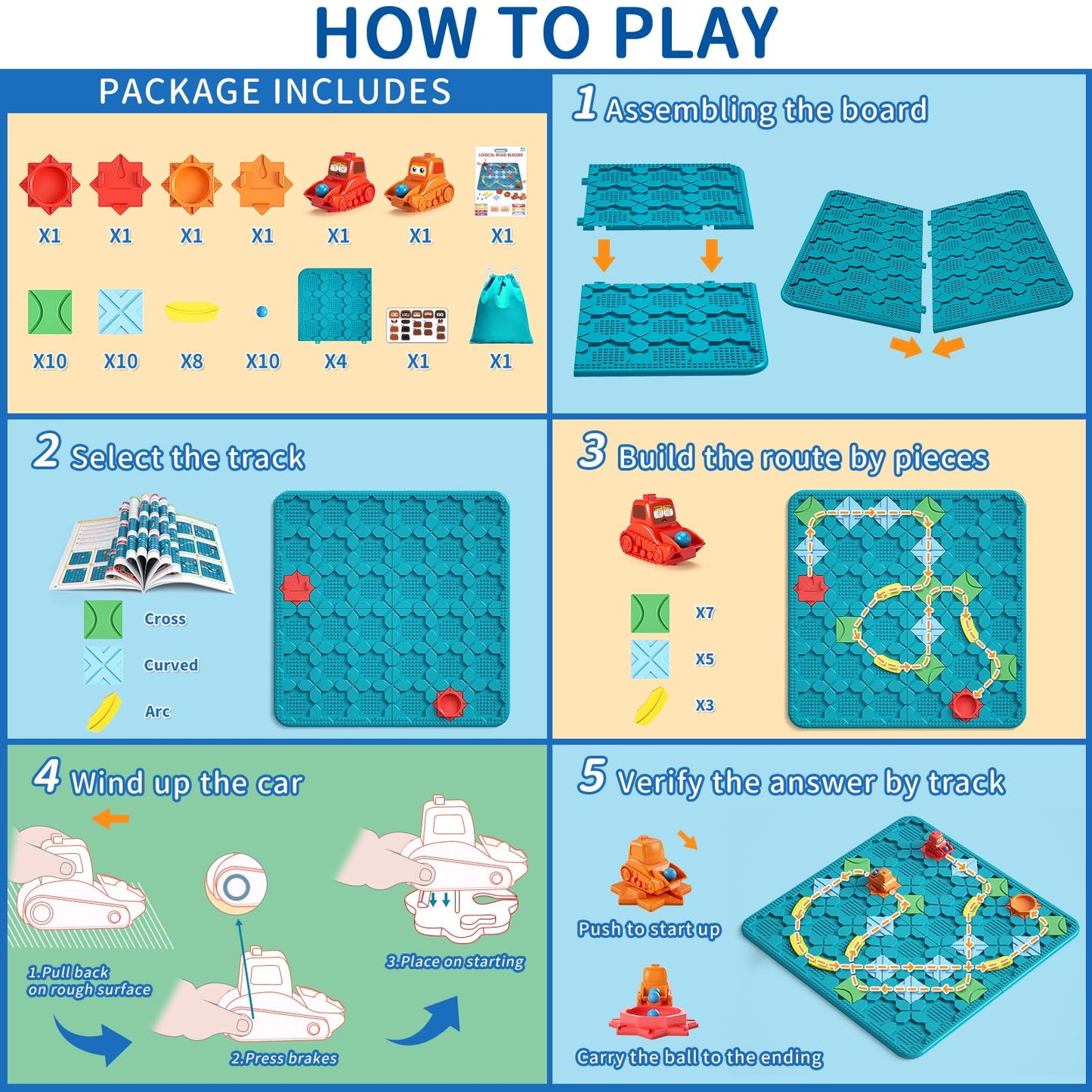 Kids Board Games Learning Toys, STEM Educational Logic Kits with 200+ Challenges & 4 Difficulty Levels, Brain Puzzles Maze Games for Boys Girls Ages 3-10 Birthday Gifts