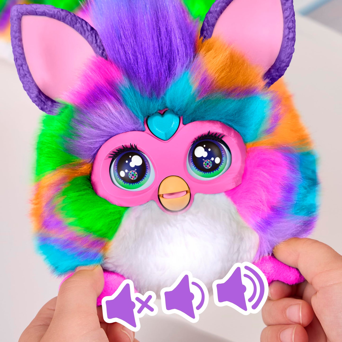 Furby DJ Furby Interactive Toy, Neon Star, Snuggly Electronic Plush, Music, Lights, Motion, & Games, Speaks English & Furbish, 32 in/81 cm Long, 6+ (Amazon Exclusive)