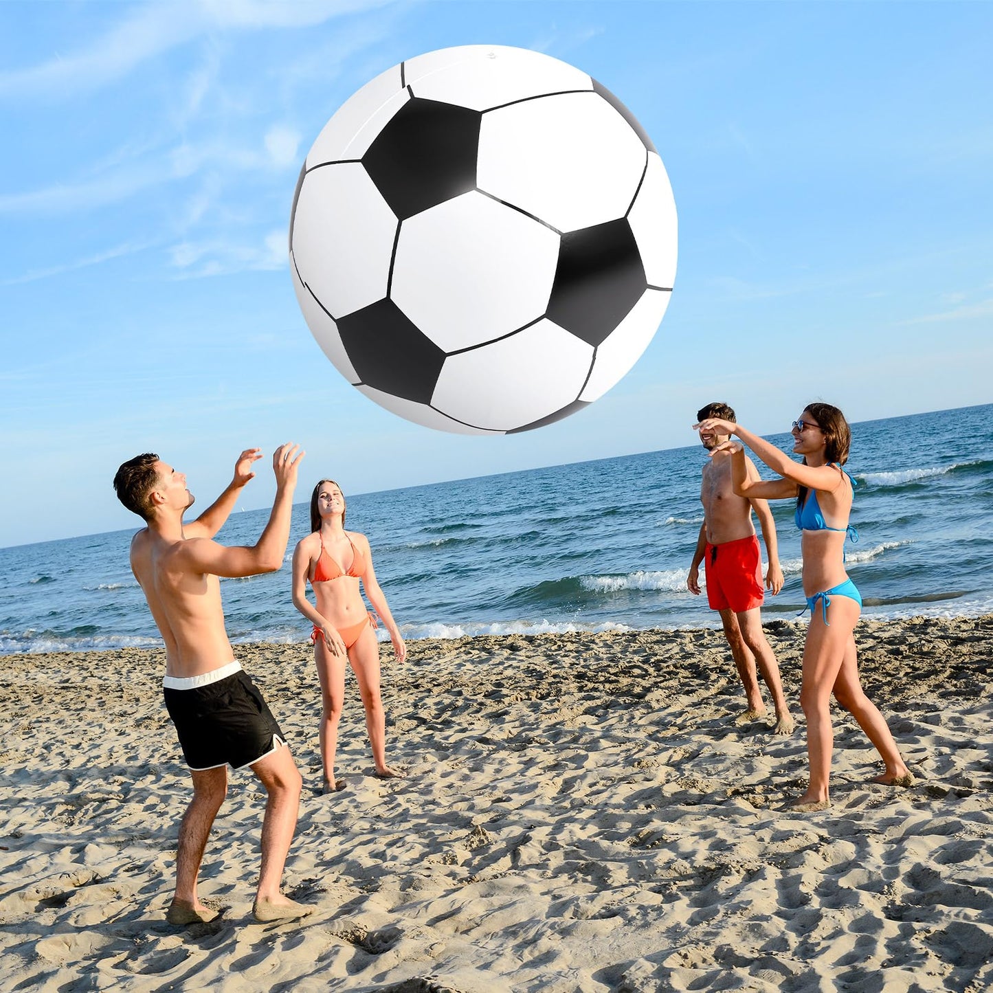 Lewtemi 3 Pcs 27 Inch / 40 Inch Giant Inflatable Sports Balls Large Inflatable Beach Ball Inflatable Baseballs Soccer Ball Basketball for Sports Themed Birthday Party Favor(40 Inch)