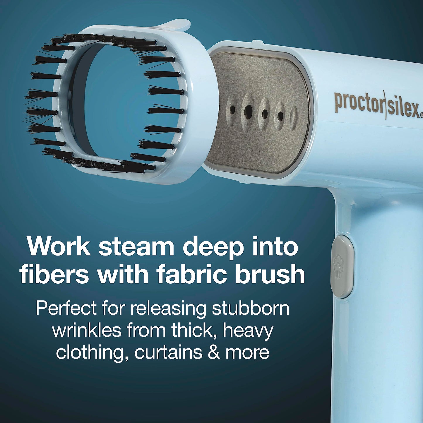 Proctor Silex Compact Travel Iron & Garment Steamer for Clothes, Ready in 45 Seconds for 7 Minutes of Continuous Use, Portable and Lightweight, Vacation Essentials, 1200 Watts, 120 ml Water Tank, Blue