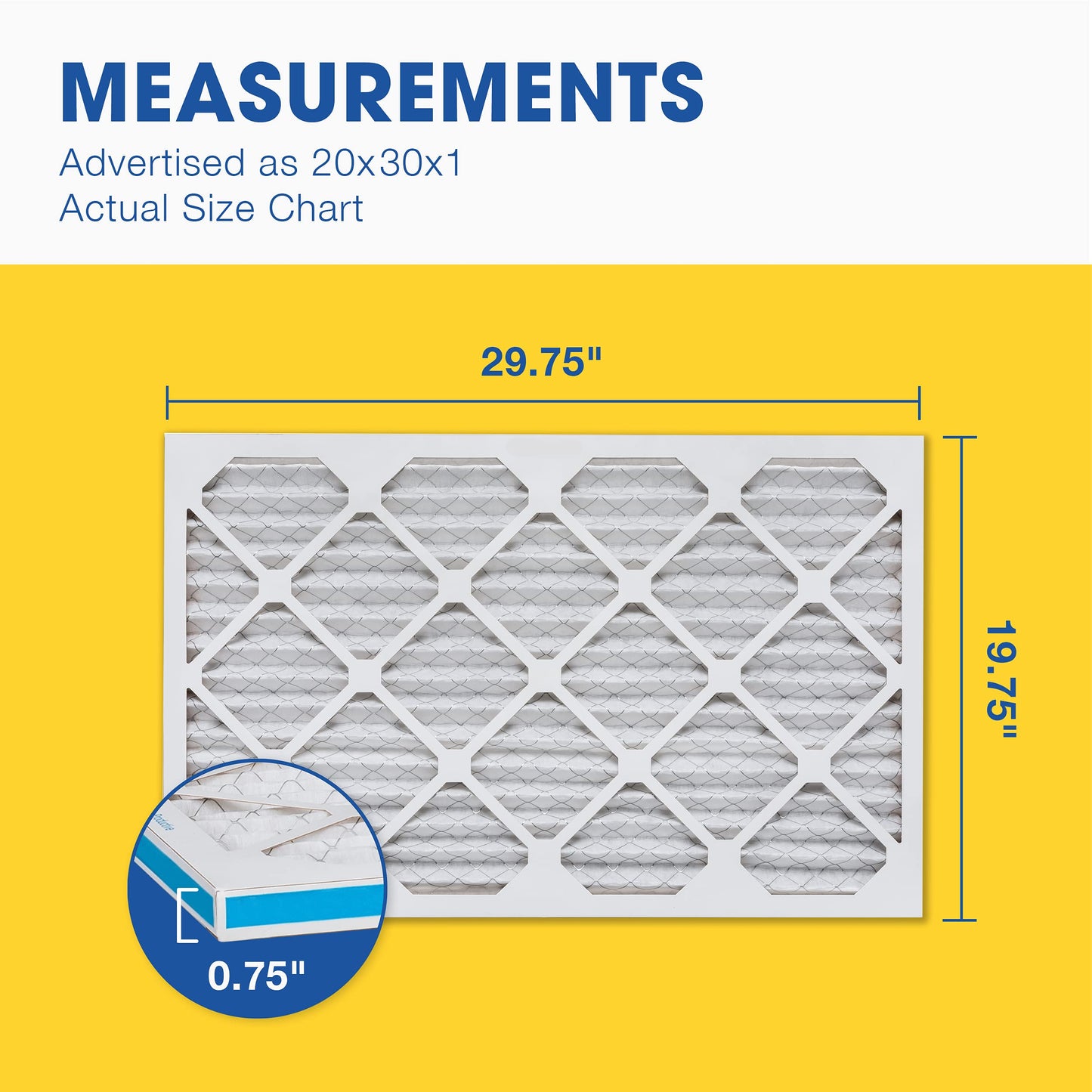 Aerostar 20x30x1 MERV 13 - 6 Count - Pleated HVAC, Furnace & Air Conditioner Filters - Removes Bacteria, Dust, Cold & Flu Germs, Lint, Mold, Pet Dander, Allergy-Causing Pollen, Smog, Smoke & Viruses