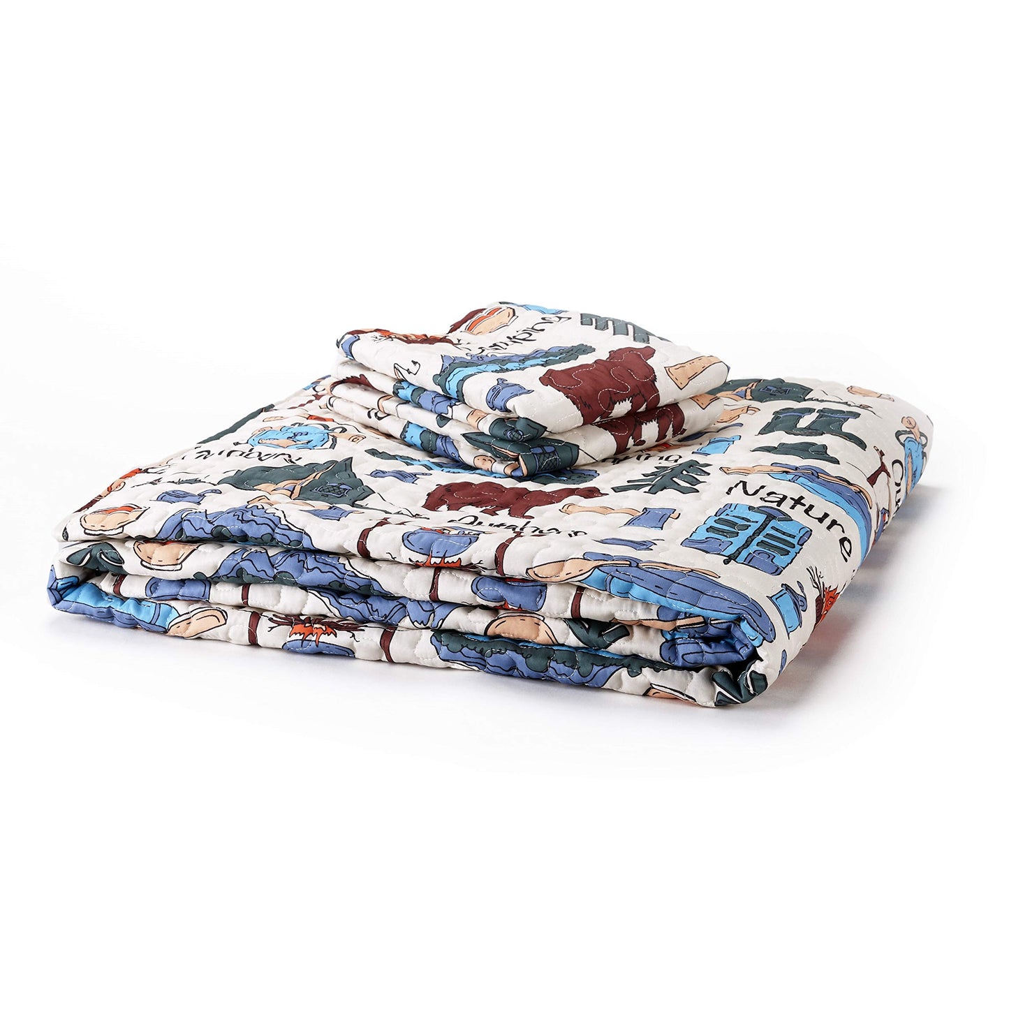 The Lakeside Collection Campsite Quilt Set with Retro Camping Print - 3-Pc. Full/Queen