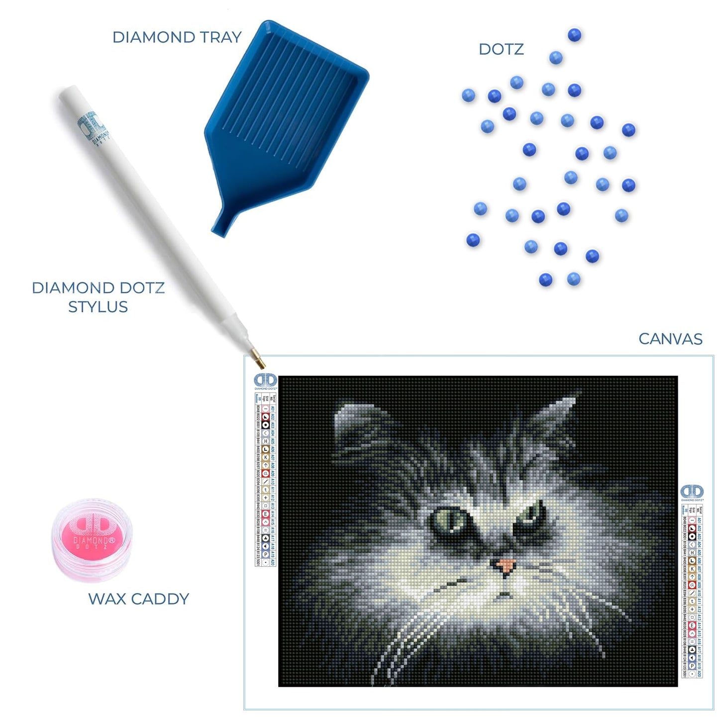 Diamond Dotz Square Diamond Facet Art Kit 9.8"X12.6"-Shadow Cat -DQ7002