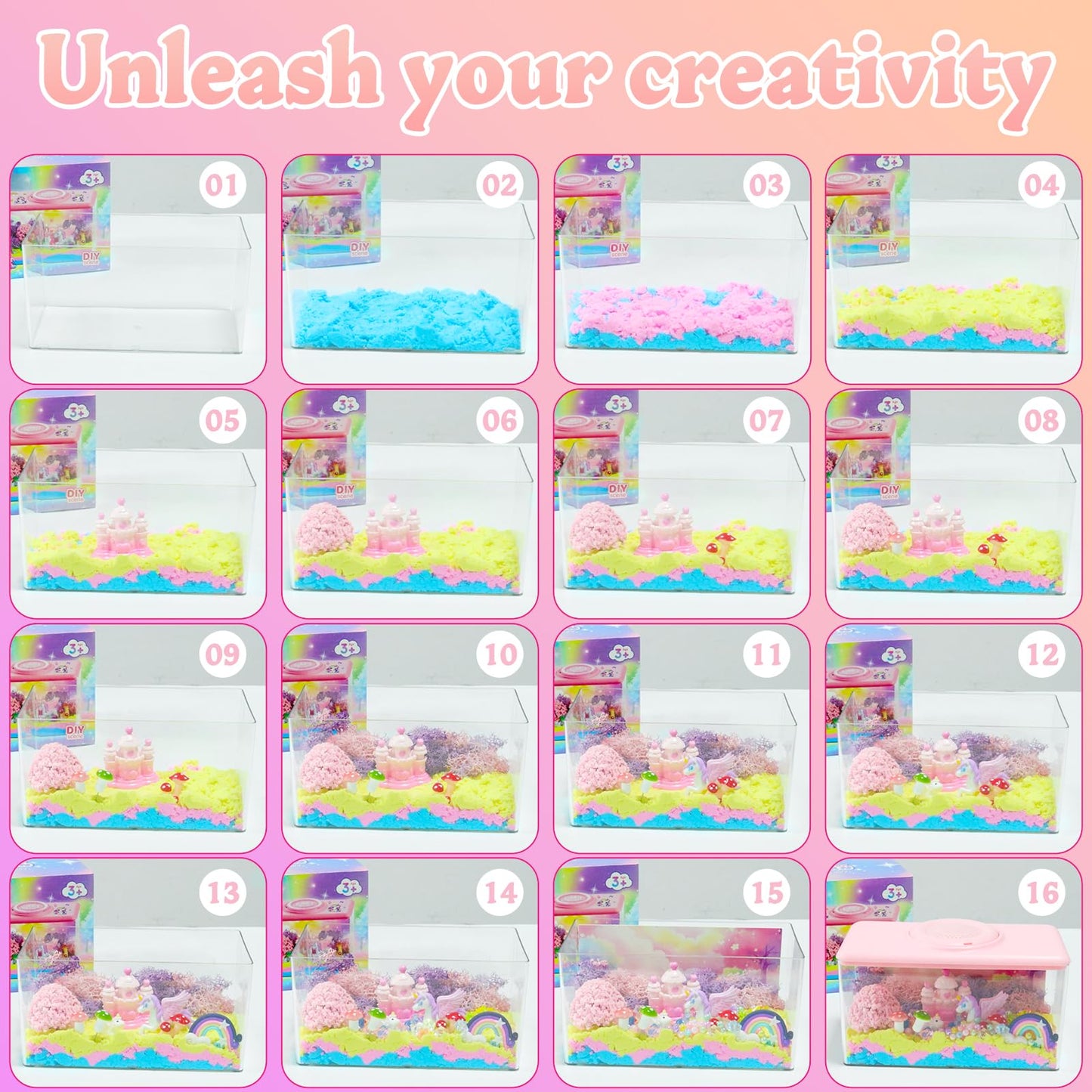Unicorn Terrarium Kit for Kids with Music