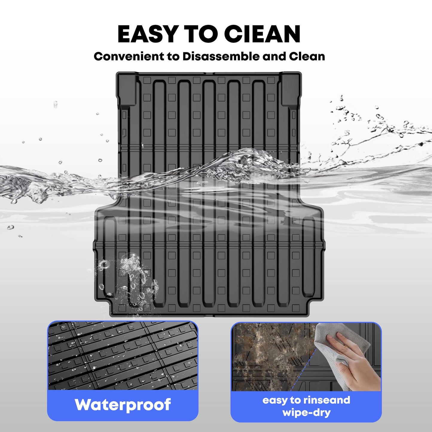 AOMSAZTO Truck Bed Mat for 2020-2025 2026 Jeep Gladiator JT 5FT All Weather Protection Non-Slip TPE Trunk Bed Liner for 2020 2021 2022 2023 2024 2025 2026 Jeep Gladiator Accessories.