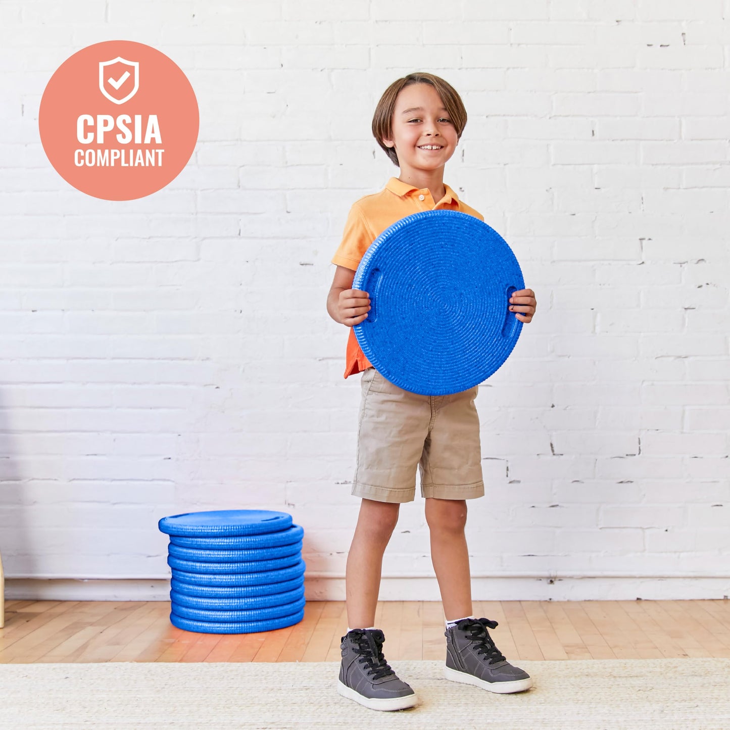 ECR4Kids CircleSpots, Seating Pads, Blue, 10-Pack