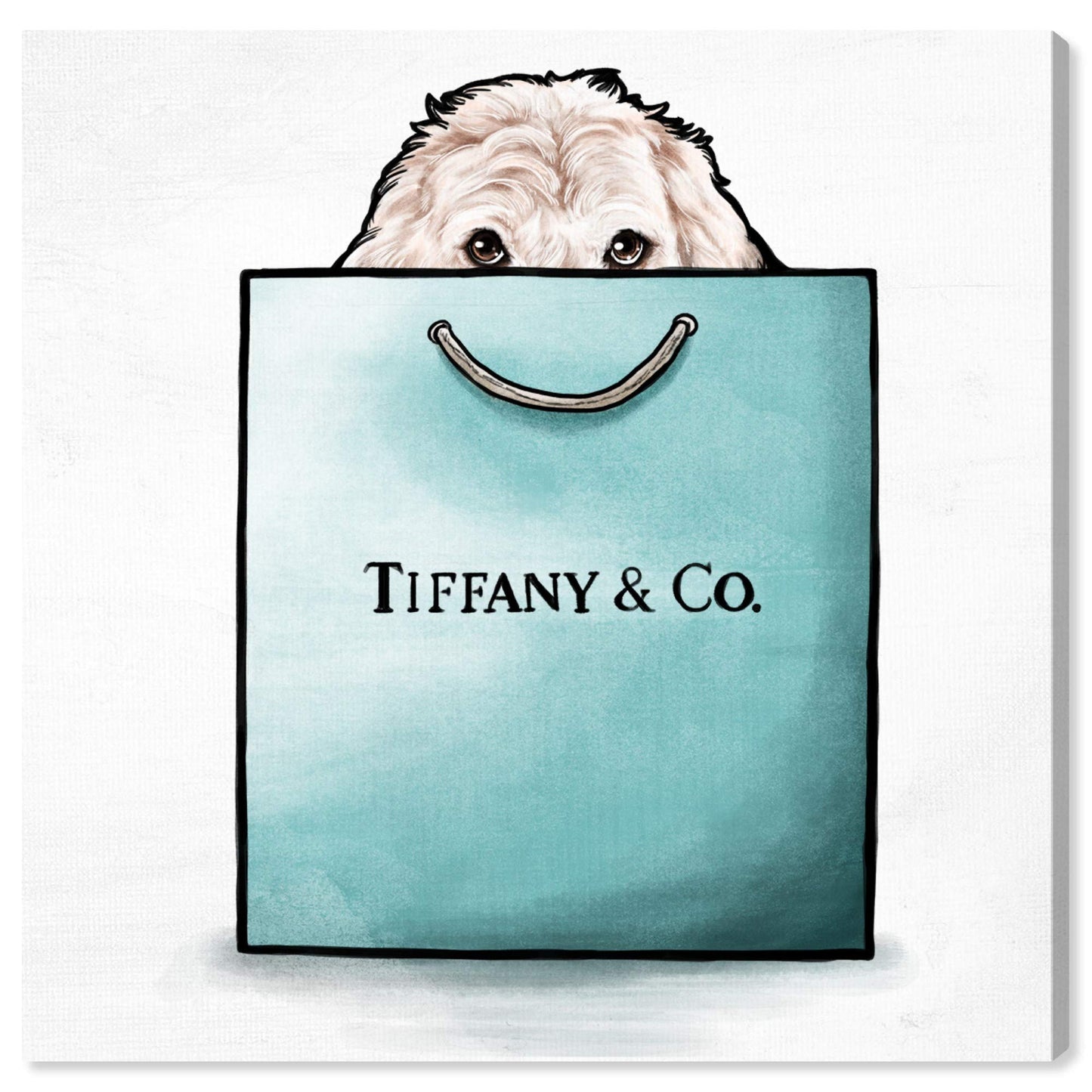 The Oliver Gal Artist Co. Fashion and Glam Wall Art Canvas Prints 'Shop and Peek Buddy' Home Décor 24" x 24" Blue, White