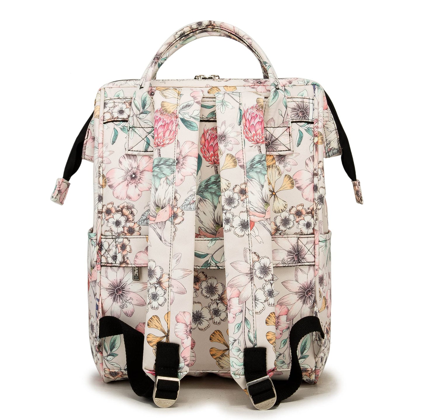 Kinmac Wide Open Style Laptop Backpack for Laptop Up to 15.6 Inch Men Women Travel Outdoor Backpack (Floral)