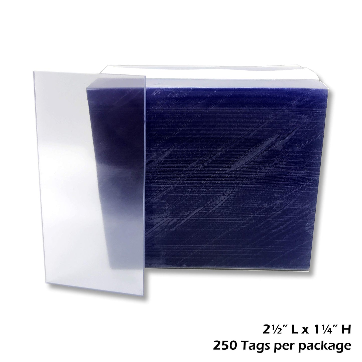 1.25x2.5" Clear Plastic Tags, Shelf Label Holders - 2000 Pack