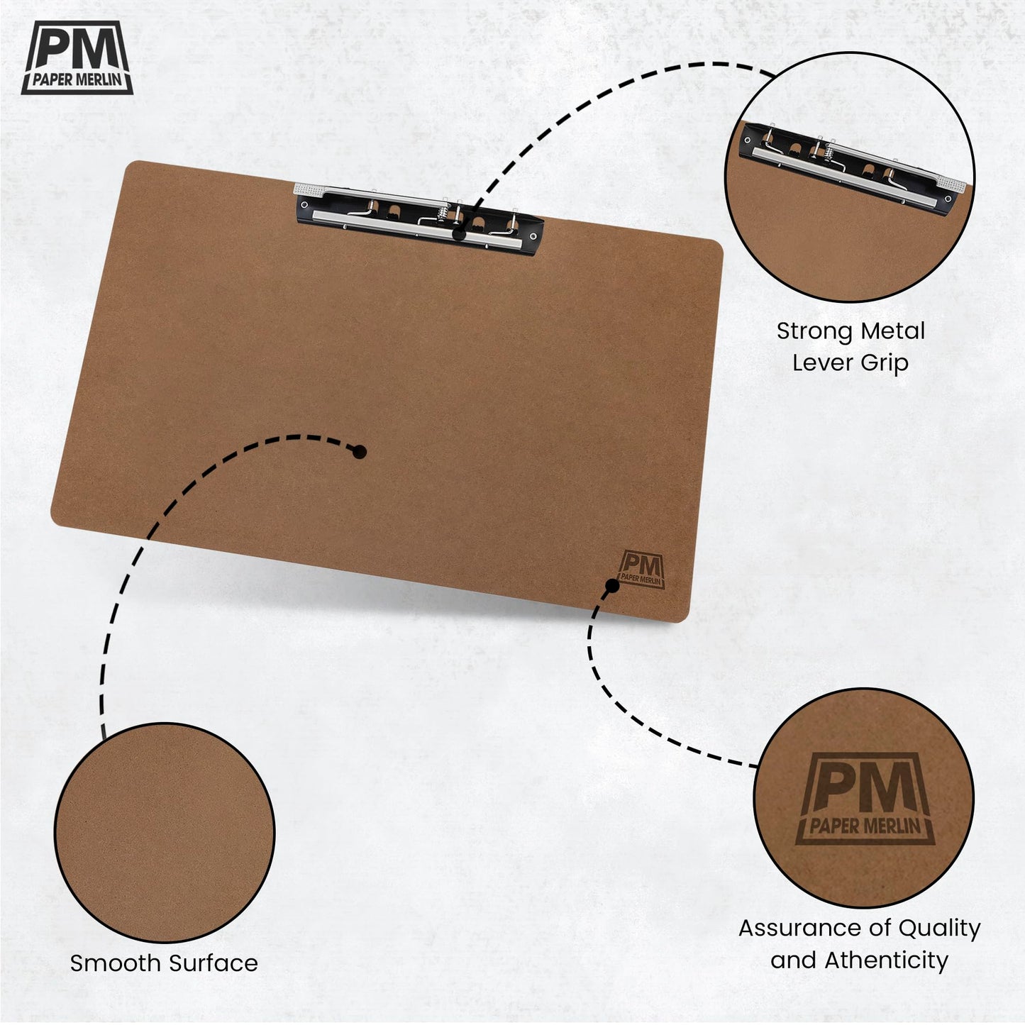 Paper Merlin Ledger Clipboards 19 x 11 Horizontal MDF 11x17 Clipboard Landscape Legal Size Paper with Large Clip 3 Pack