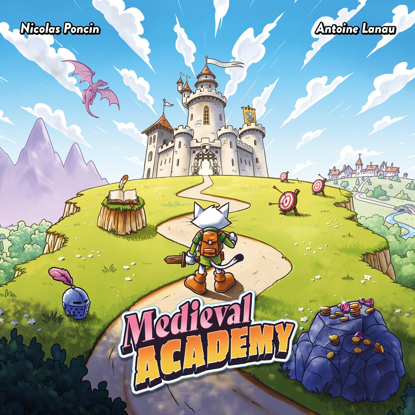 Blue Cocker: Medieval Academy (Second Edition) - Card Drafting, Strategy Board Game, Chivalry, Tournaments & Adventure, Ages 8+, 1-5 Players, 30 Min