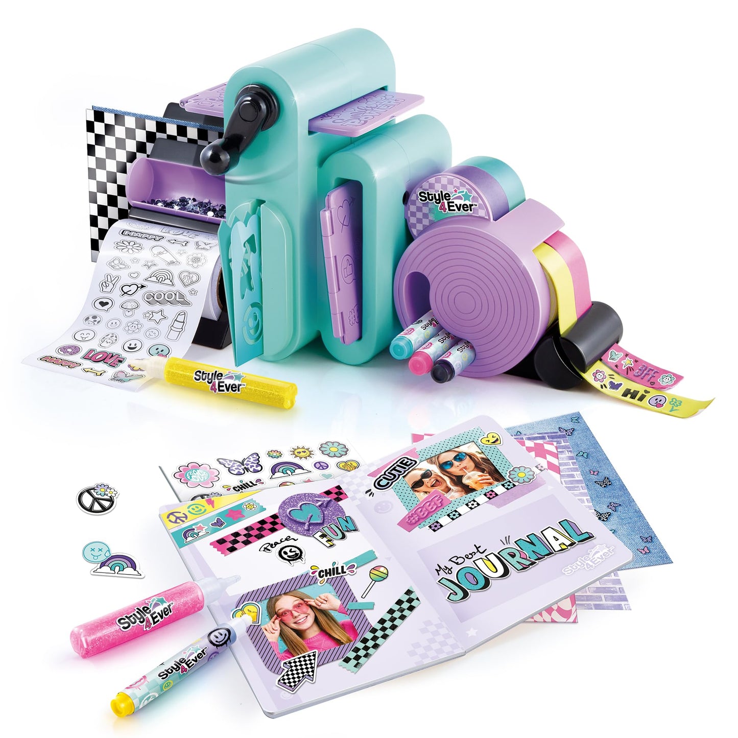 Canal Toys Style 4 Ever Scrapbooking Station; Unique 3-in-1 Scrapbooking Station That Includes Embossing Machine, Tape/Sticker Dispensers, Over 150 Accessories, and Memory Book with Formatted Pages
