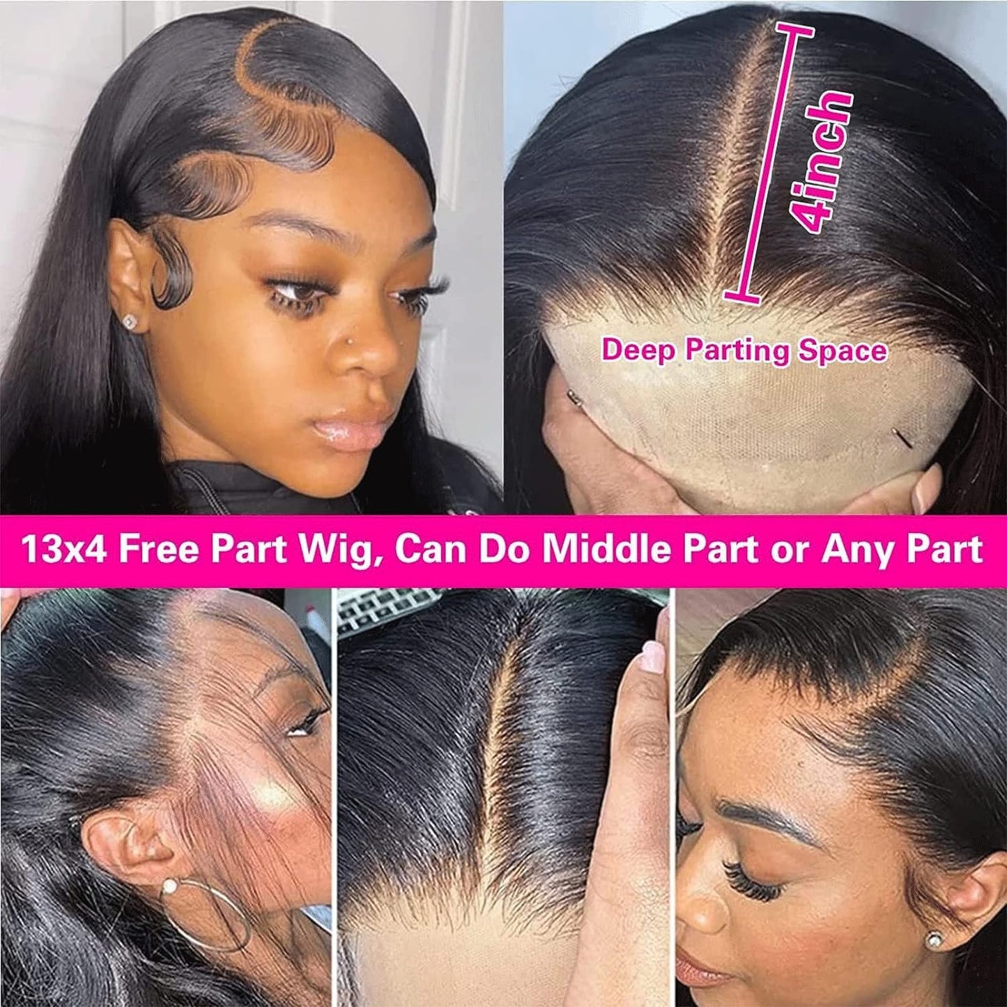 Levergreen Body Wave Lace Front Wigs Human Hair Pre Plucked Glueless 4x4 Lace Closure Wigs Human Hair Wigs For Black Women Human Hair Wig Body Wave Frontal Wigs Human Hair (Closure Wig, 32 Inch)