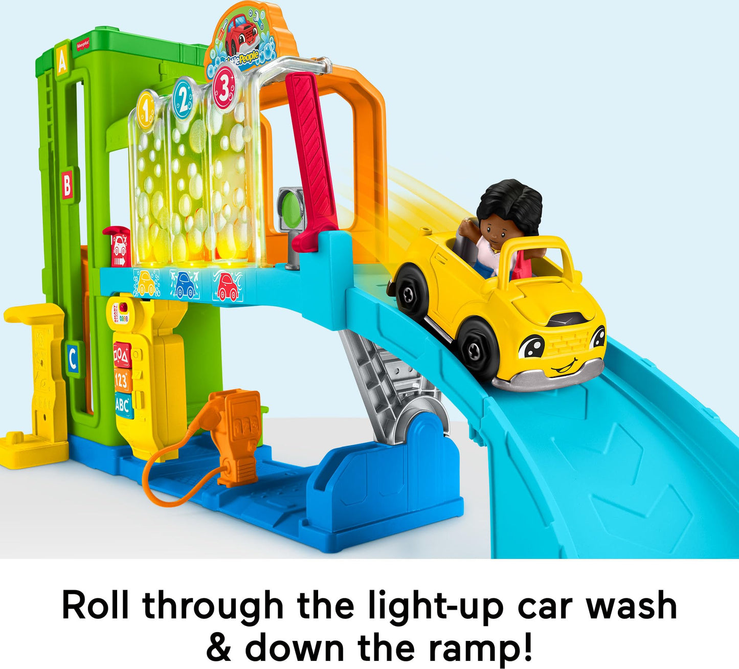 Fisher-Price Little People Toddler Playset Light-Up Learning Garage with Smart Stages Plus Toy Car and Ramp for Ages 1+ Years