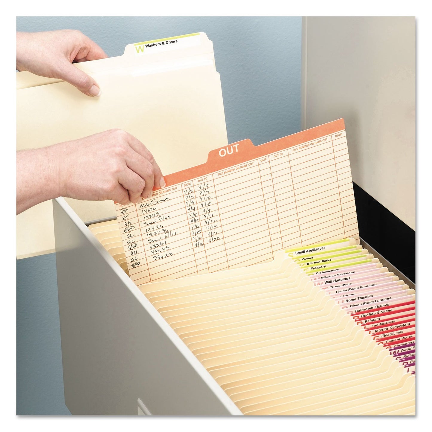 Smead Out Guide Printed Forma Style, 1/5-Cut Tab Center Position, Guide Height, Letter Size, Manila, 100 per Box (51910)