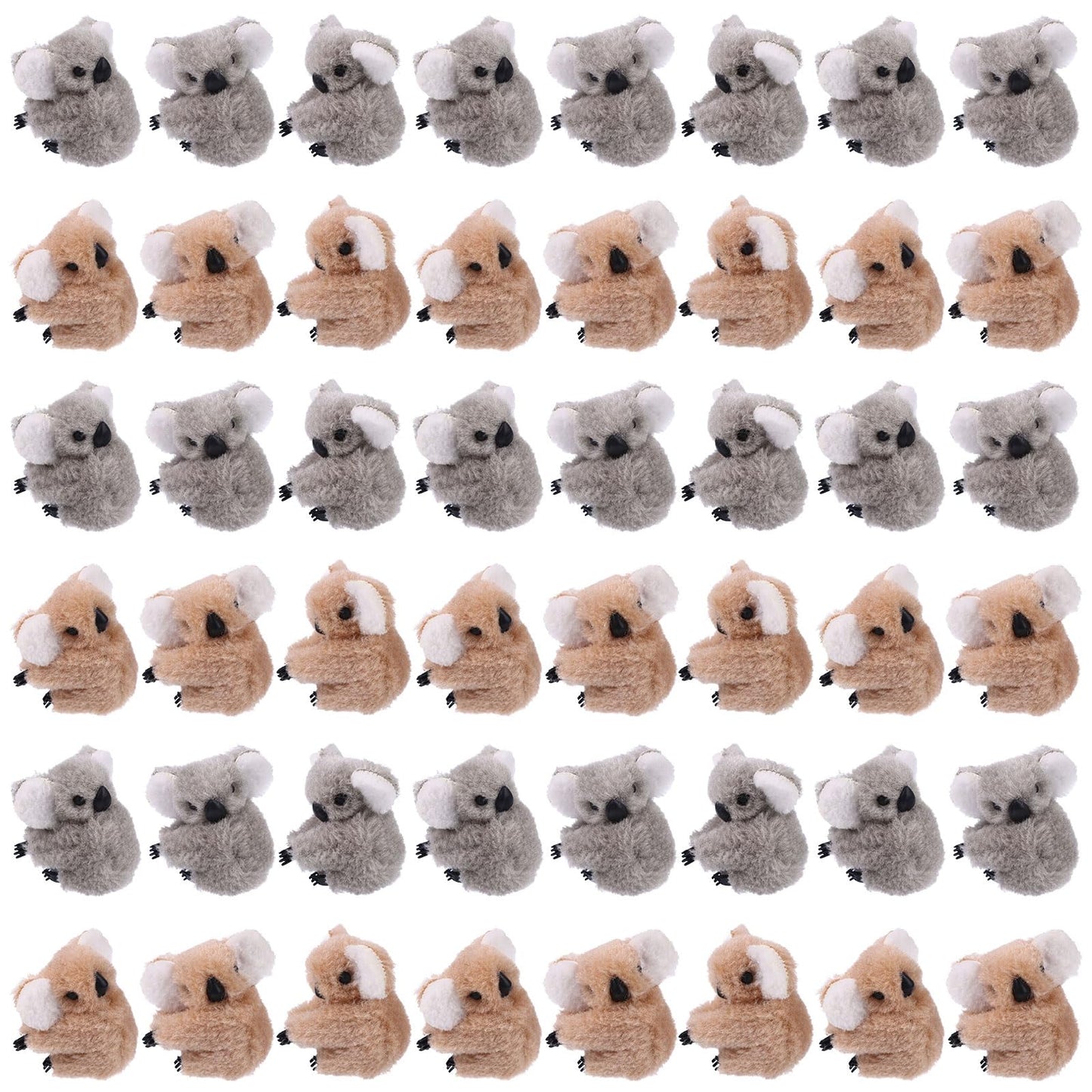 Youdaju 50 Pcs Koala Clip Koala Pencil Buddy KoalaBear Stuffed Animal Pencil Toppers Bear Prizes Fuzzy Animal Bear Hugger Clip Animal Plush Pen Accessories for Birthday Party Supplies(Brown&Grey)