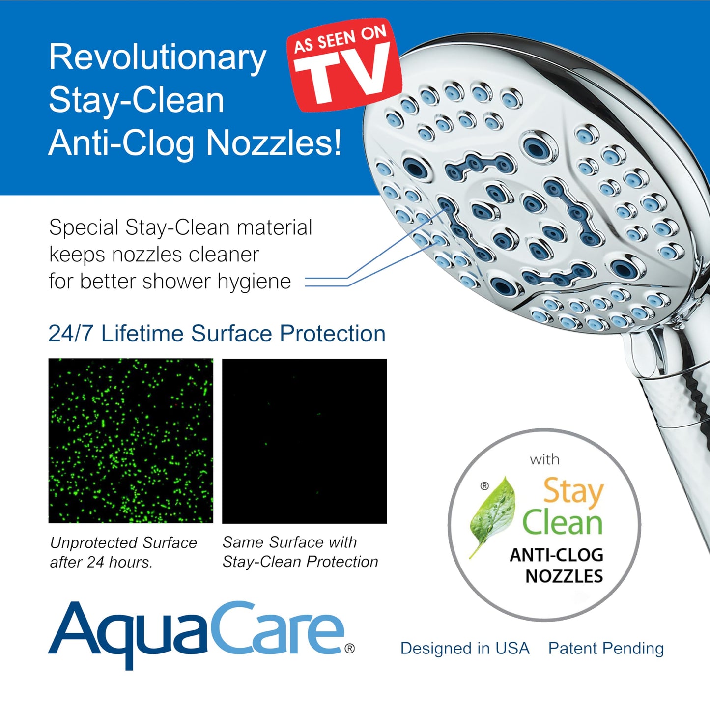 AquaCare 4X High Pressure 10-mode Filter Handheld Shower Head with Dual Power Wash - Clean Tub, Tile & Pets, Remove Chlorine, Metals & Toxins from Water to Protect Skin, Hair & Nails. Chrome Finish