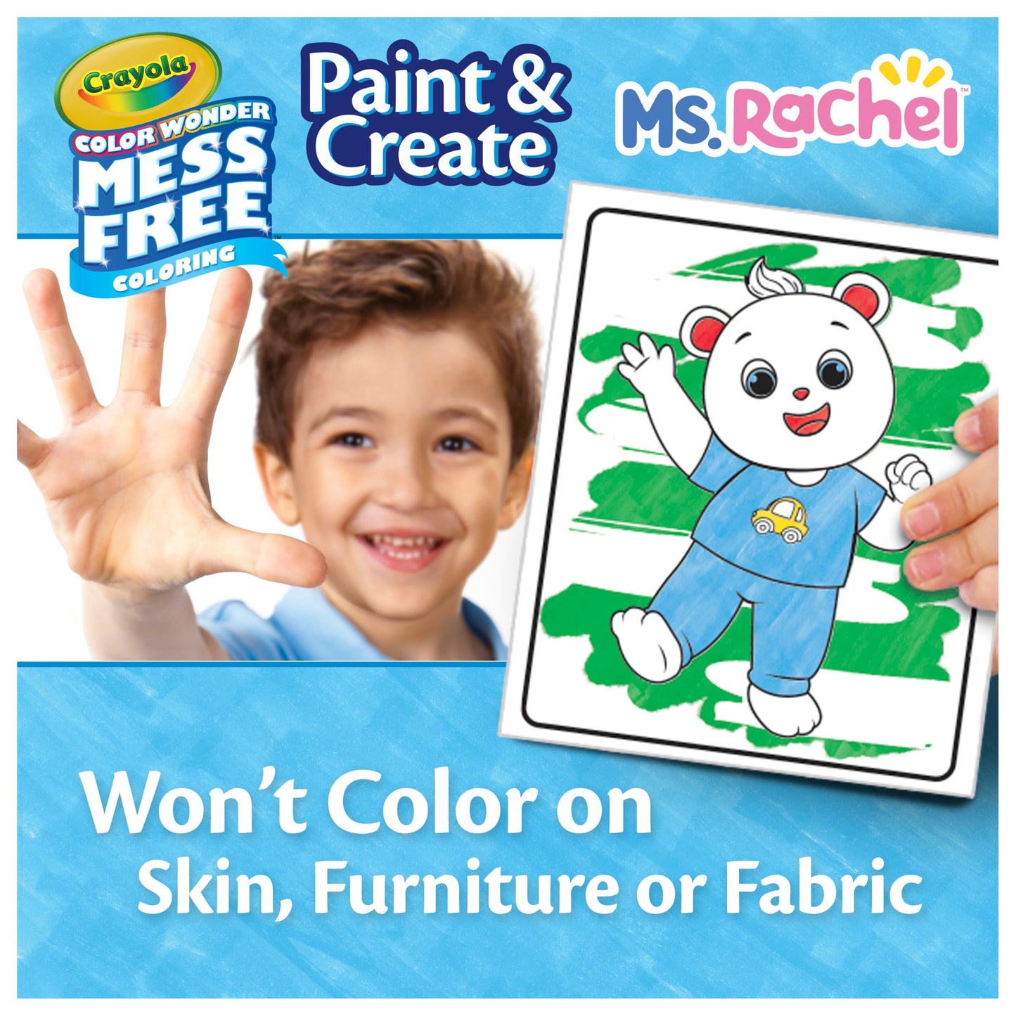 Crayola Color Wonder Paint & Create Set - Ms. Rachel, Mess-Free Painting Kit for Kids, 25 Coloring Pages, 5 Ink Pads & Paint Brush, Gift for Toddlers, Ages 3+