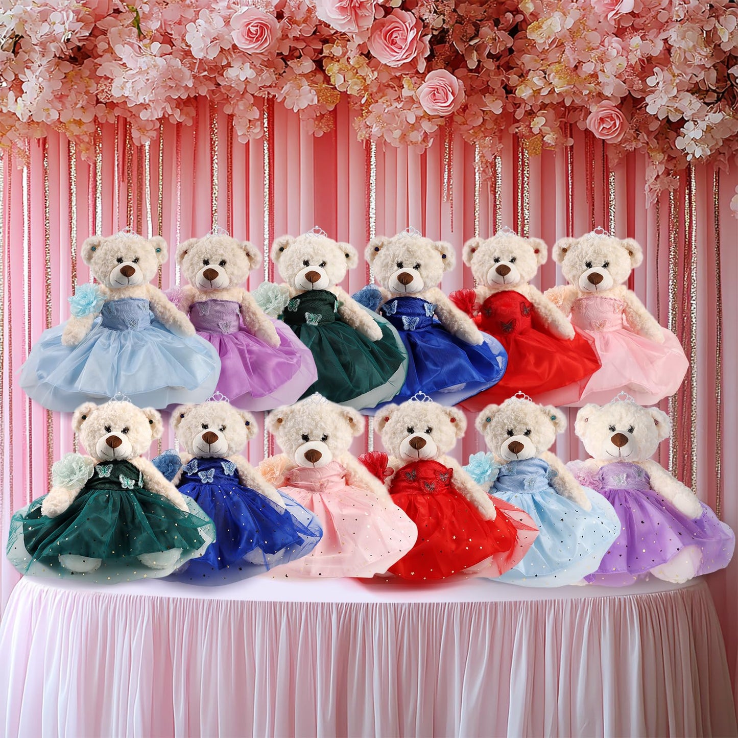 Cisina Quinceanera Doll Quince Teddy Bear with Dress,Quinceanera Decorations for Girls Gifts,OSO De Peluche para 15 Años Con Vestido,Centro De Mesa Muñecas para 15 Años Quinceañeras (Blue)