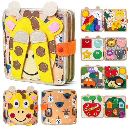 Cobelae Montessori Busy Book for Toddlers Ages 1-3, Felt Busy Board, Silent Book, Preschool Learning Activity Books for Babies, Travel Toys for Toddlers