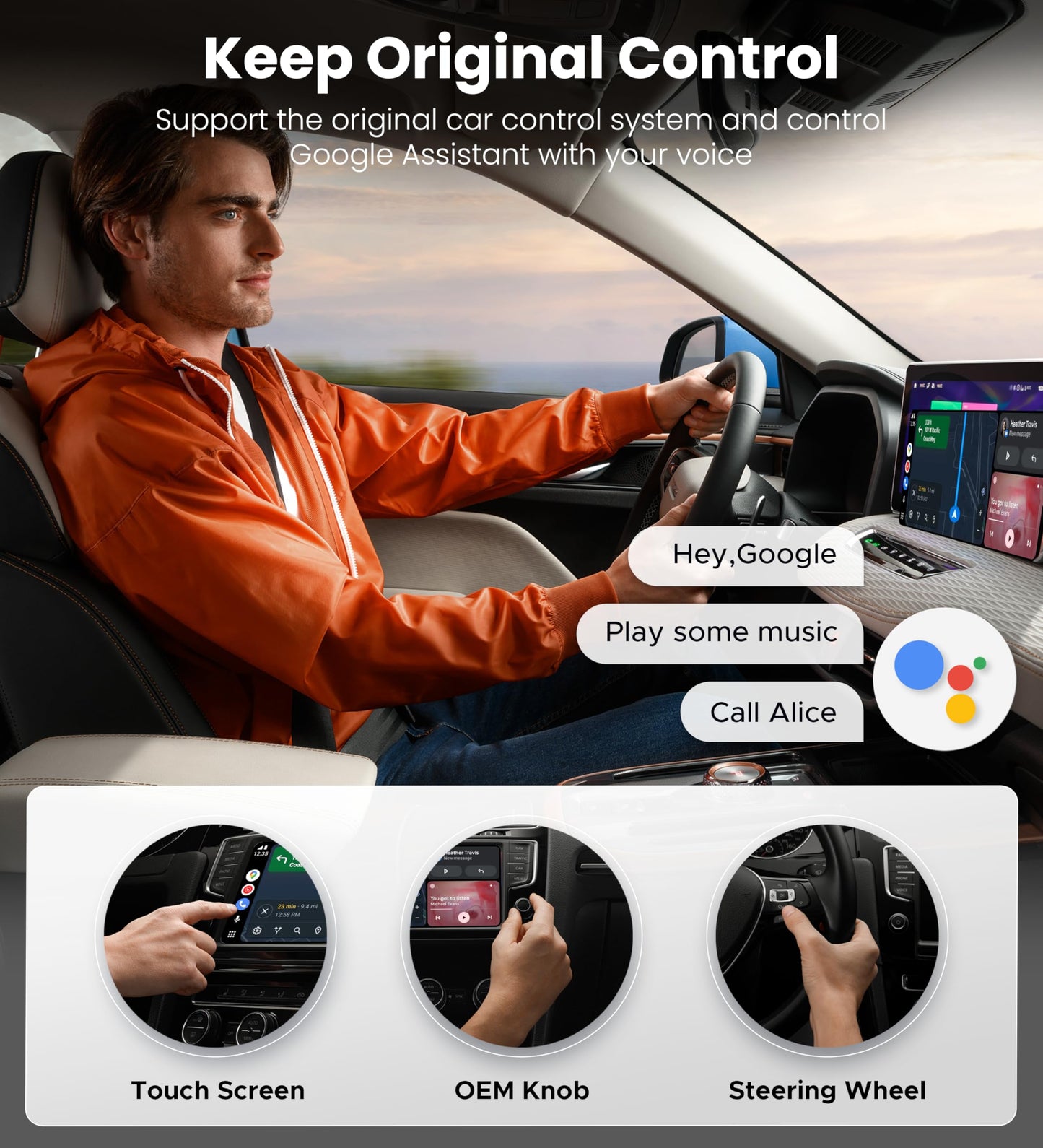 ByteWave Android Auto Wireless Adapter, 2025 NFC & Bluetooth 5.3 Convert Wired to Wireless Android Auto Car Dongle | No Latency, Dual-Band WiFi, USB-A/Type-C, Plug & Play, Mini | Fits for 2016+ Cars