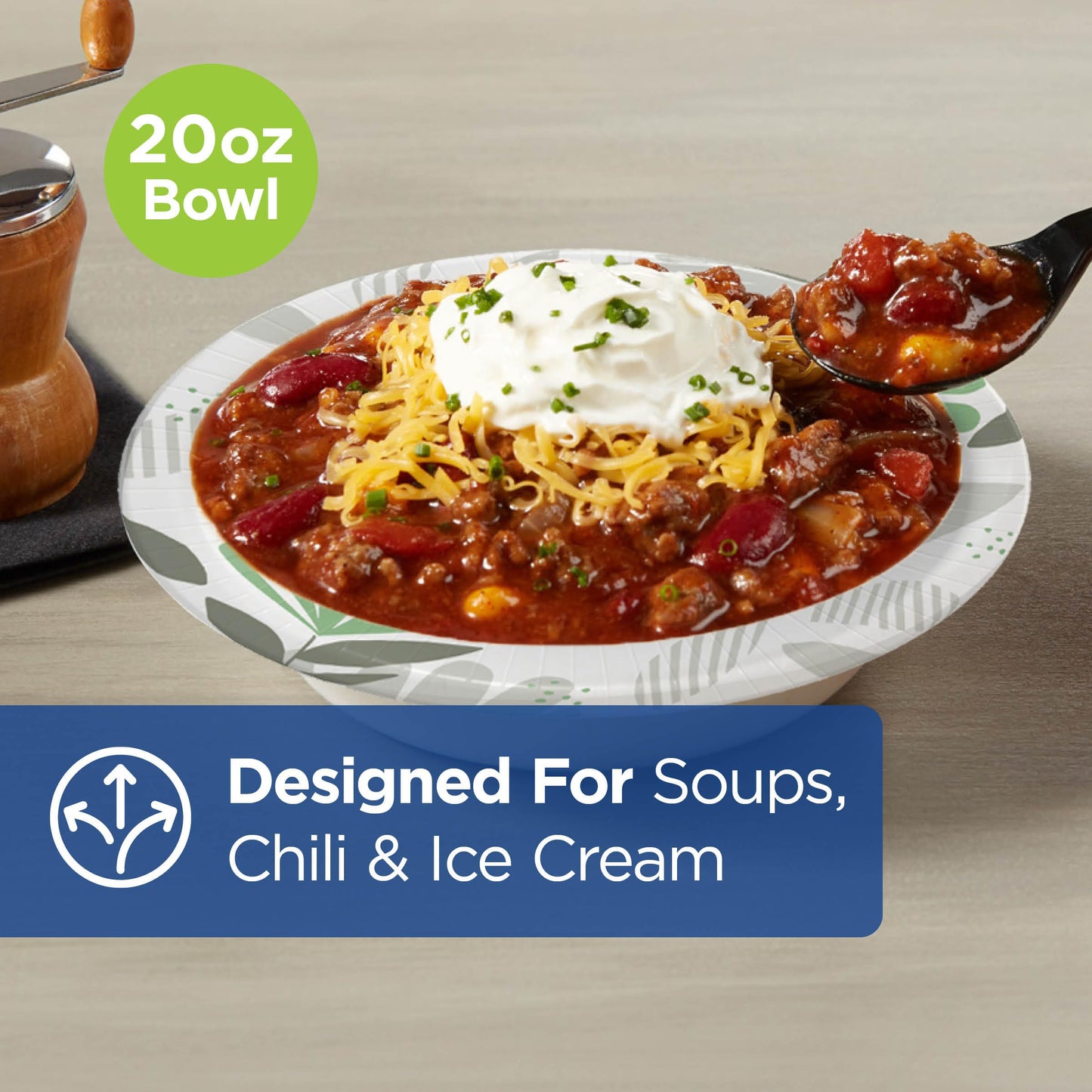 Dixie Ultra 20 oz Heavy-Weight Paper Bowls, Pathways, 500 Count, Bulk Case, 4 Packs/125 Count Per Pack, (Georgia-Pacific #SX20PATH)