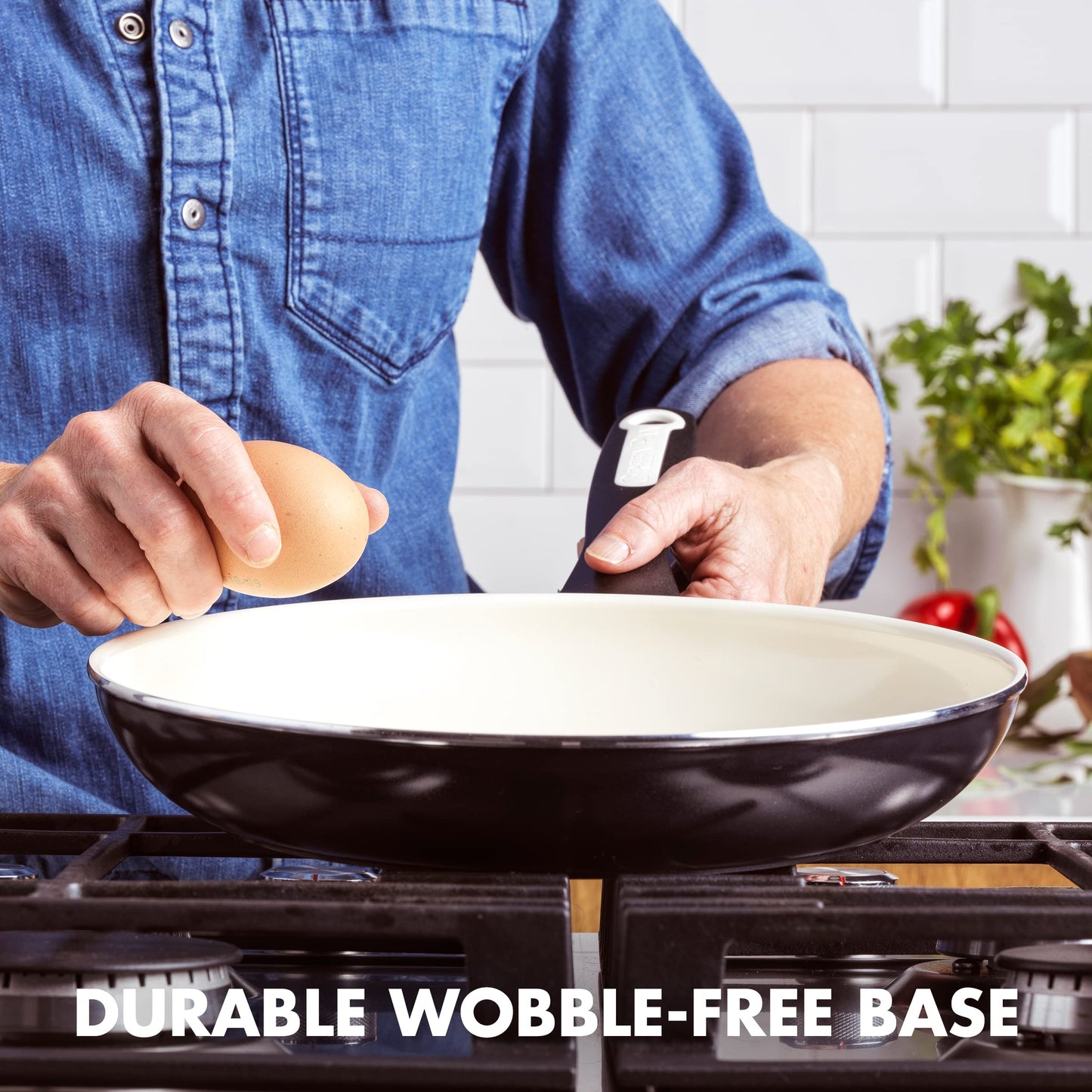 GreenPan Rio Healthy Ceramic Nonstick 13.5" Frying Pan Skillet, PFAS-Free, Dishwasher Safe, Black