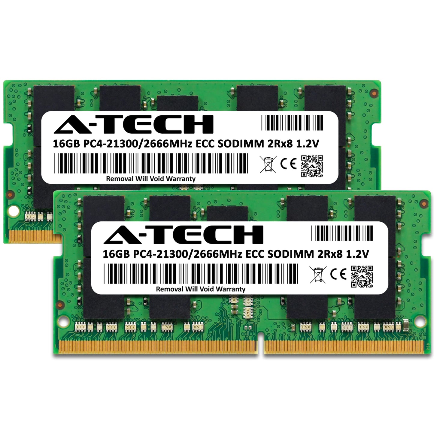 A-Tech 32GB (2x16GB) RAM Replacement for Synology D4ECSO-2666-16G, D4ES01-16G | DDR4 2666MHz PC4-21300 ECC SODIMM 2Rx8 1.2V Memory Upgrade for NAS DiskStation, RackStation, FlashStation, & NVR DVA
