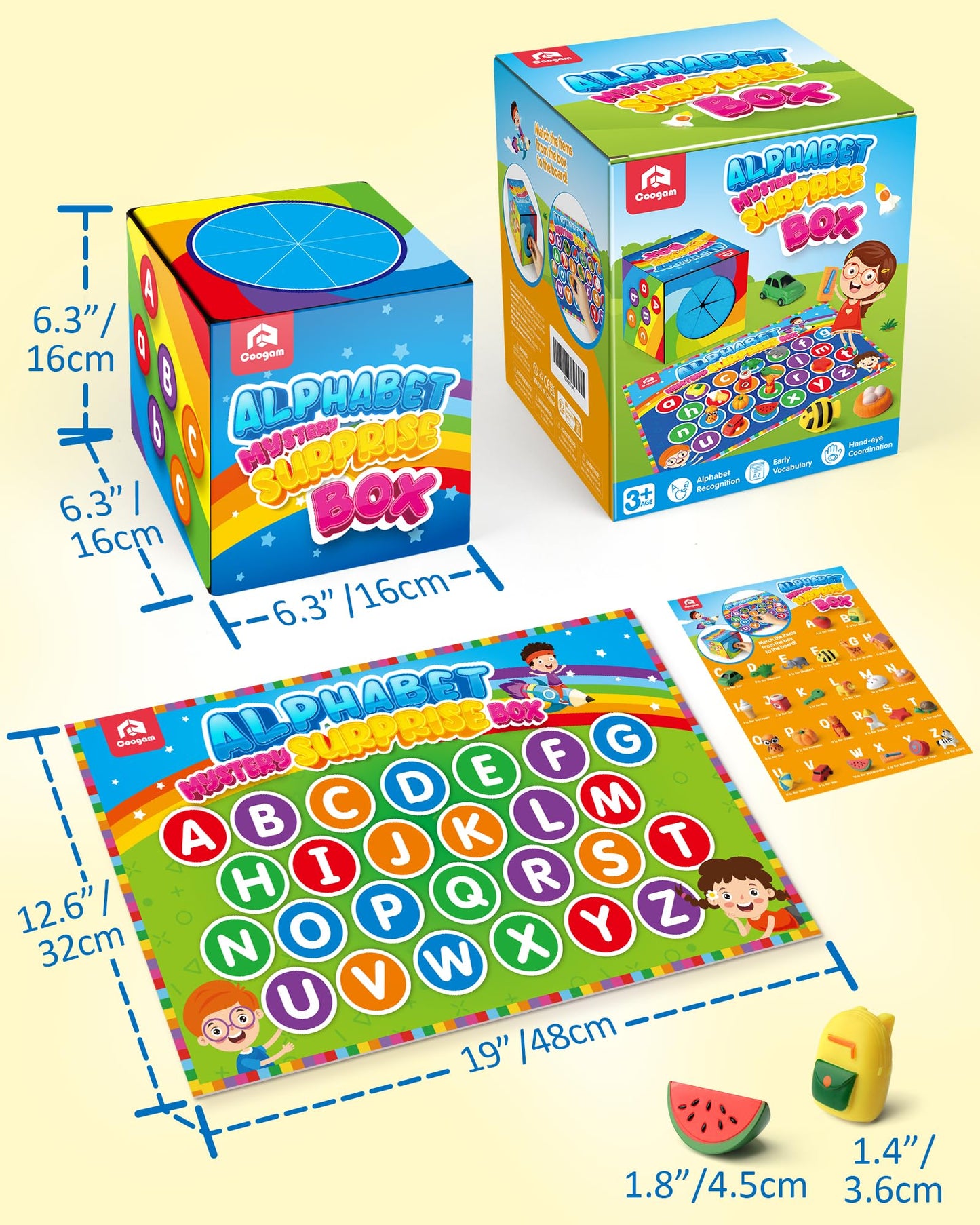 Coogam Alphabet Sorting Game, Fine Motor Letter Matching and Sorting Game, 26pcs Alphabet Educational Montessori Learning Toy Gift for Preschool Kindergarten 3 4 5 Year Old