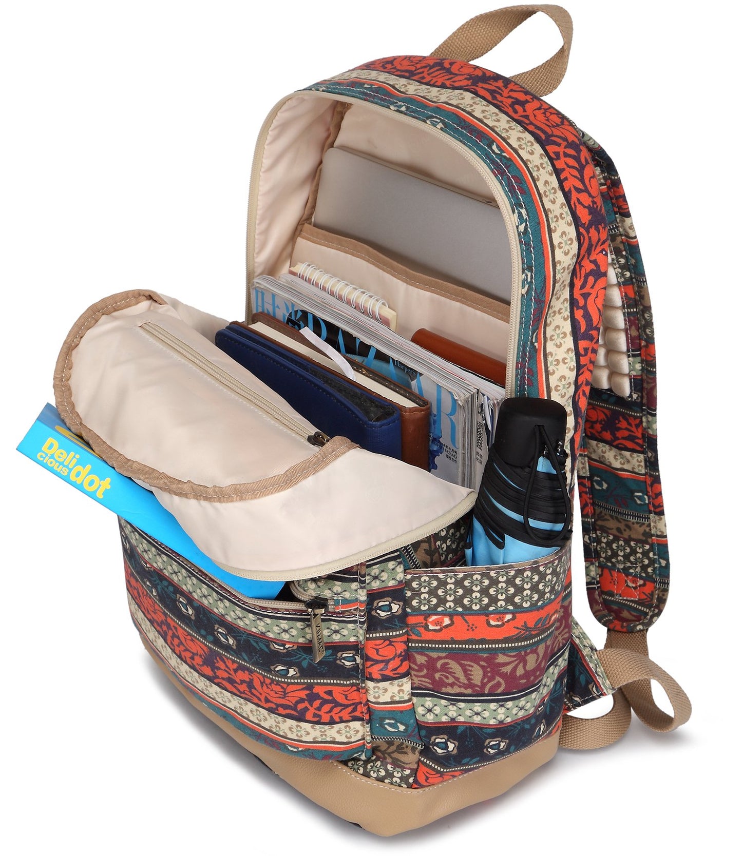 Kinmac New Bohemian Laptop Backpack with Massage Cushioned Straps Travel Outdoor Backpack for Laptop Up to 15.6 Inch