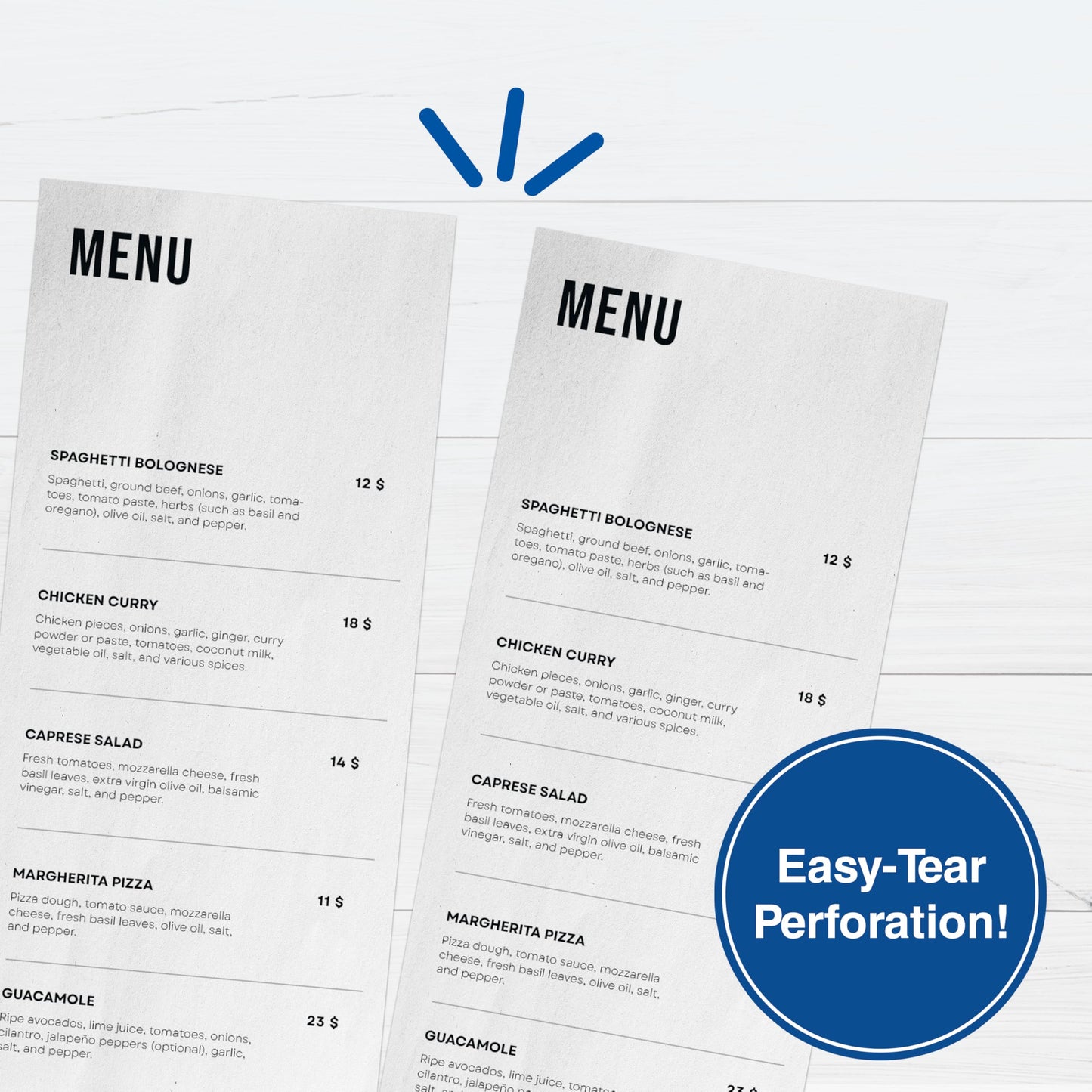 PrintWorks Professional 4 1/4" Vertical Perforated Paper 8.5" x 11" - Perfect For Menus & Booklets - Made in the USA - 500 Sheets - 20 lb - Printer Compatible - White (04339)