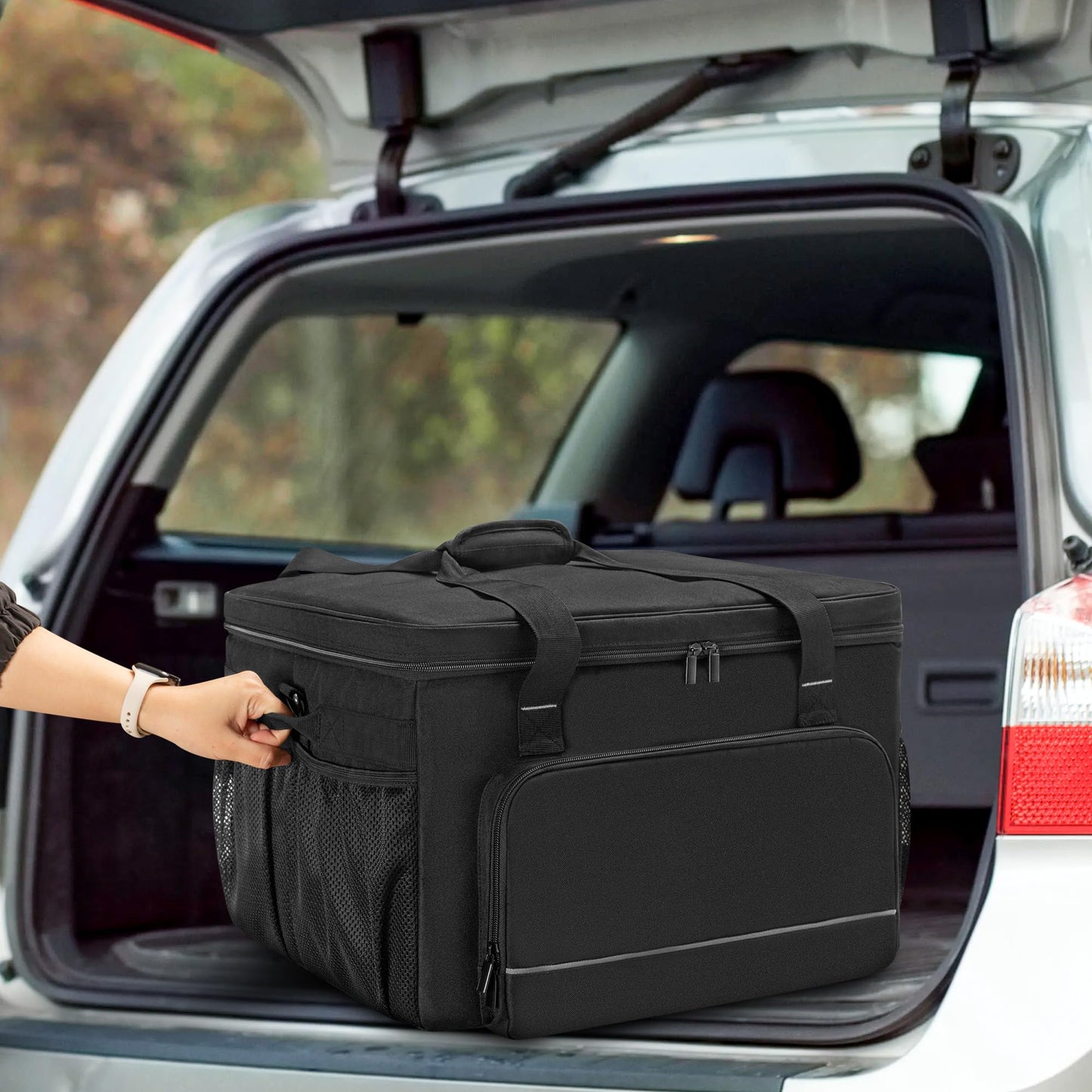 YARWO Printer Carrying Case Compatible with DNP/Fujifilm/HiTi Dye Sublimation Photo Printer, Padded Printer Travel Bag with Divider for Thermal Photo Printer, Media Rolls, Paper, 18.5 x 16.5 x 12.6 in