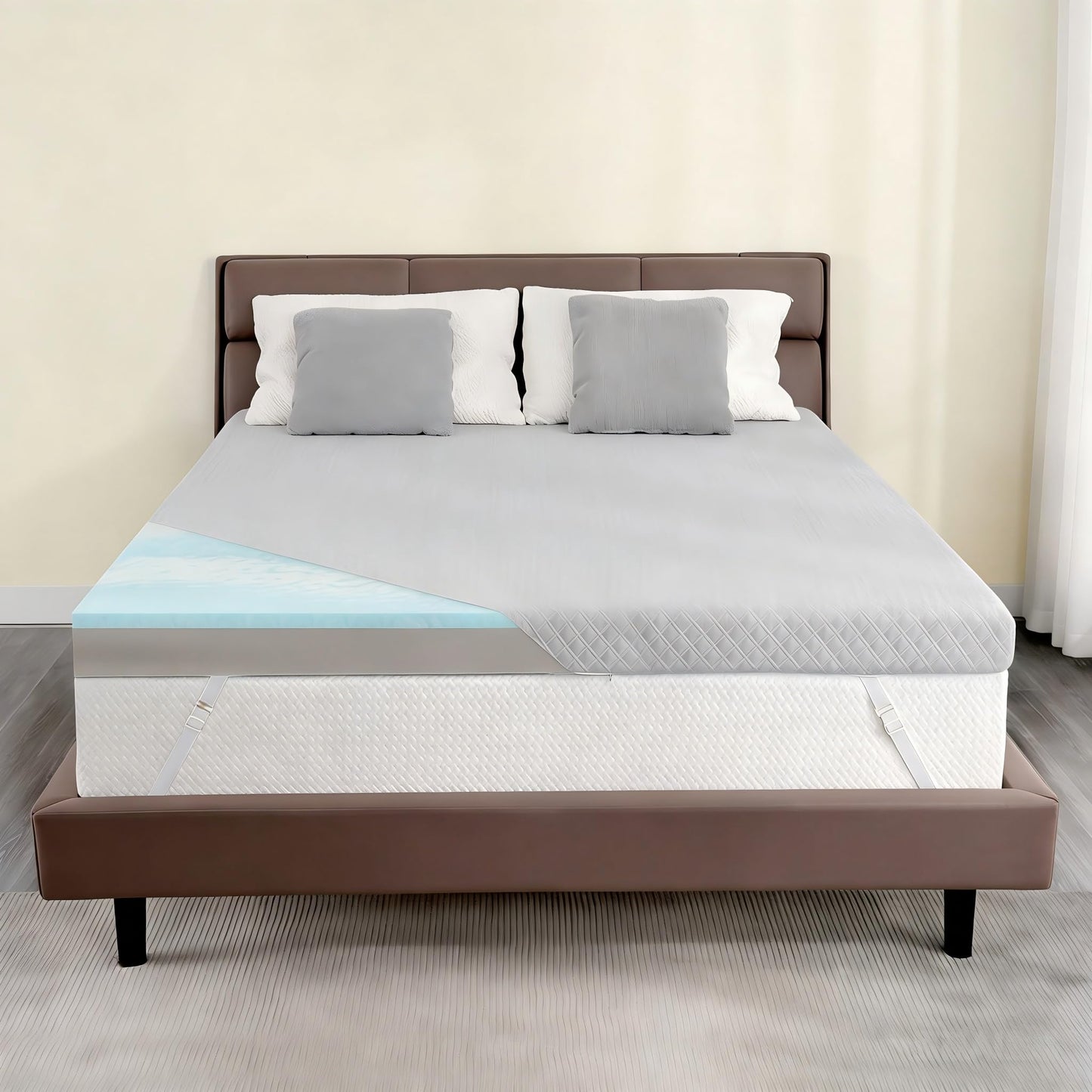 Extra Firm Mattress Topper Twin, 3 Inch High-Density Firm Mattress Pad for Back Pain Relief, Bed Topper with Removable Cover, No Smell, No Slip, CertiPUR-US Certified, 75" x 38"