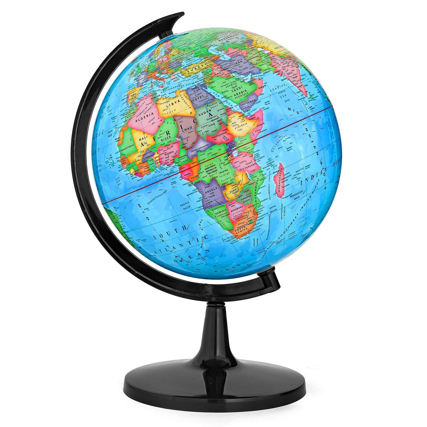 GOCHANGE Globes for Kids, 13" Political Globe for Classroom Teaching with HD Waterproof Surface & Writable Surface, Full Length 19.7 inch 360° Spinning Globe for Education & Desk