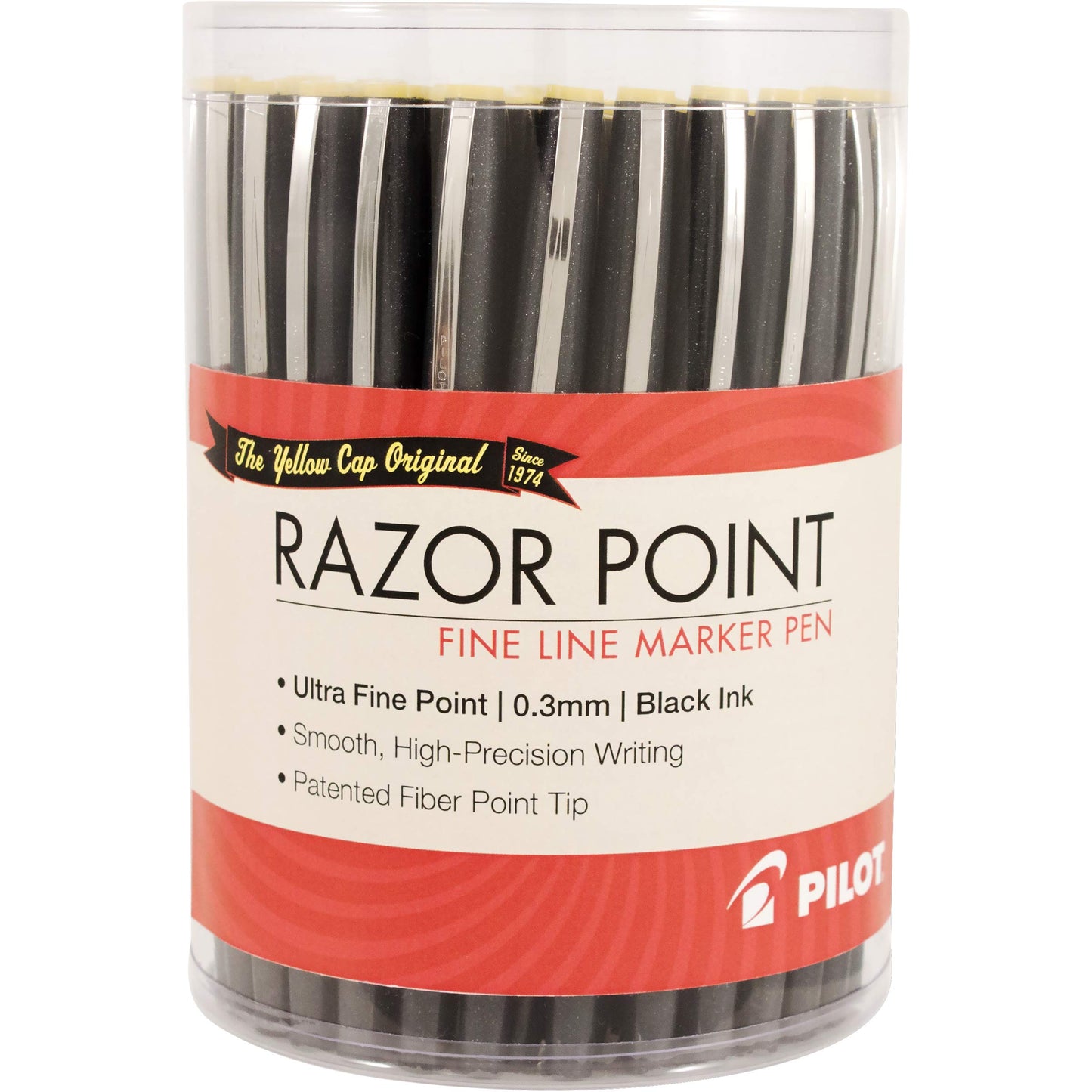 Pilot Razor Point Fine Line Marker Stick Pens, Ultra-Fine Point (0.3mm), Marker Pens, Black Ink, 1 Count (Pack of 36)