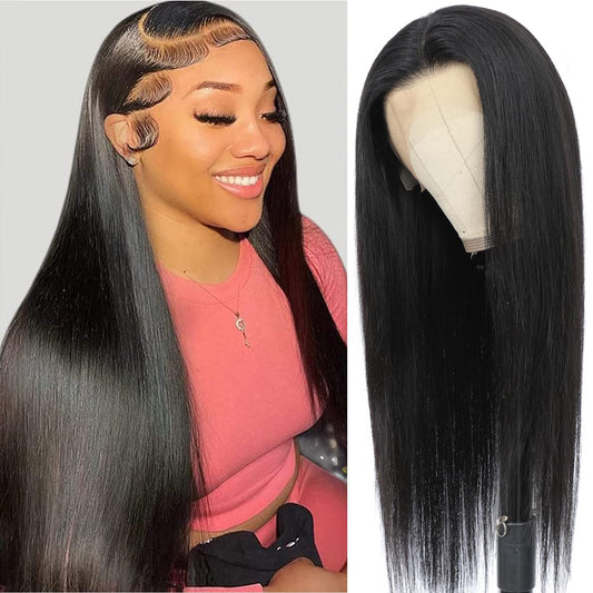 13x6 Lace Front Wigs Human Hair 250% Density Straight HD Transparent Lace Front Human Hair Wigs for Women 13x6 Straight Wigs Brazilian Wigs Human Hair Natural Color(straight wigs, 28 Inch)