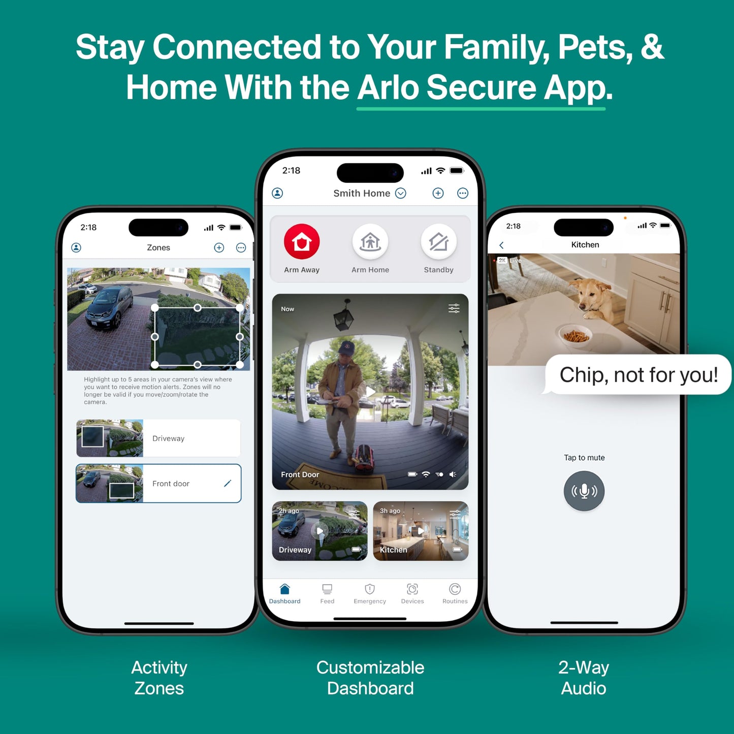 Arlo Essential Security Camera 2K (2025 Release) + 6 Months of Secure Plus Plan - Continuous Wired Plug-in Power Outdoor Camera, Person Recognition, Package Detection, Animated Preview, 1 Cam, White