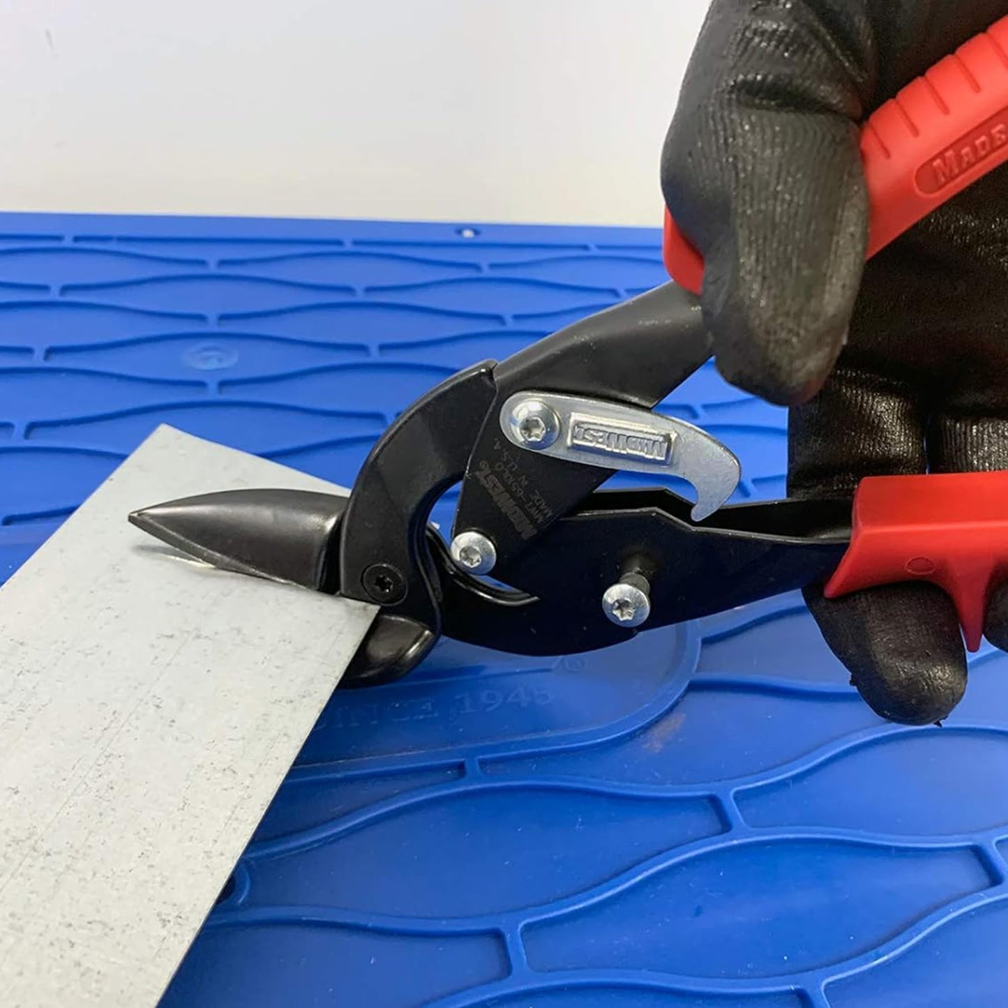MIDWEST Blackout Series Aviation Snip - Left and Right Cut Offset Tinner Shears, Made in the USA - MWT-6510CO-NP