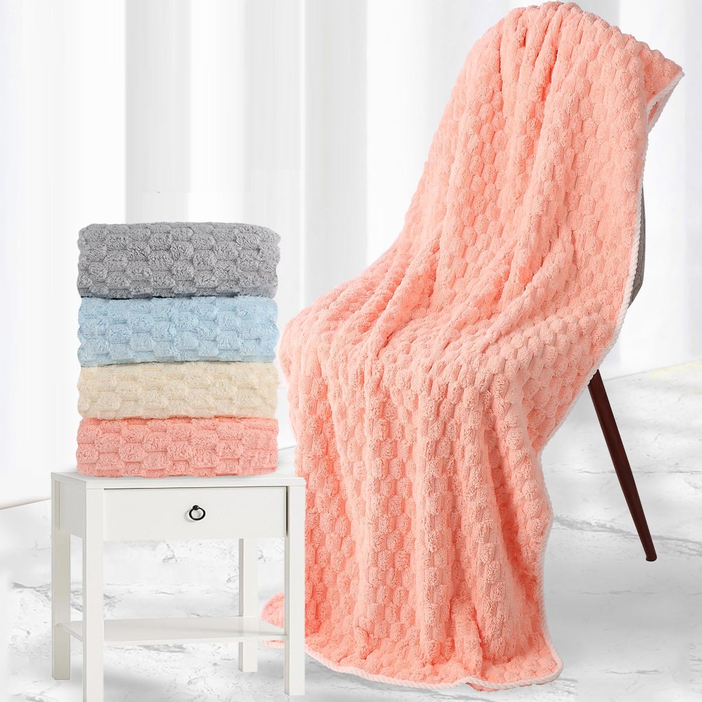 meishiqi Luxury Microfiber Bath Towels 4-Pack | 8X Absorbent Quick-Dry 27.5x55in (70x140cm) | Ultra Lightweight & Hypoallergenic for Spa, Gym, Travel | Super Soft Bath Sheets Set, 4 Colors