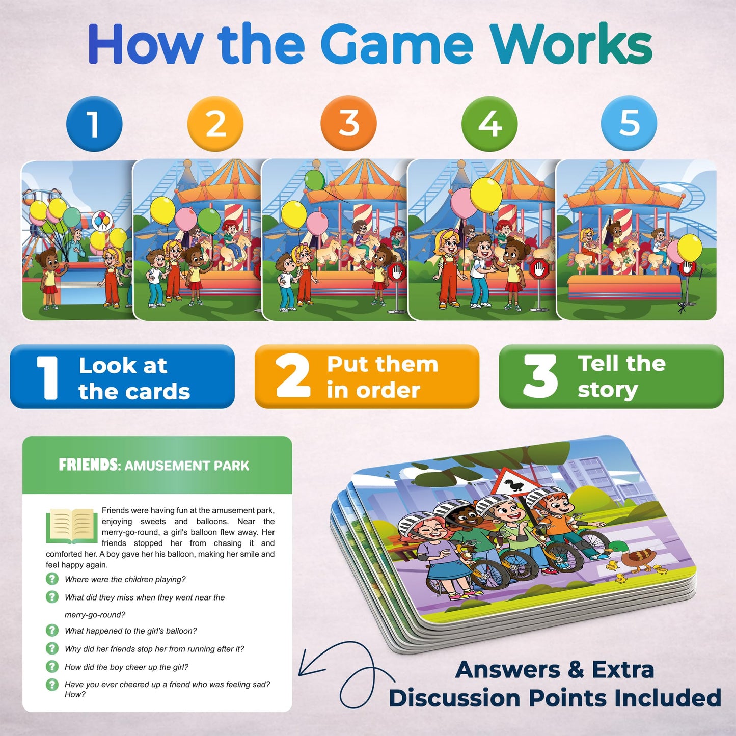 QUOKKA Sequence Speech Therapy Toys for Toddlers 3-4 - Autism Learning Materials for Kids 5-7 - Create a Story Cards Sentence Building - ABA Therapy Social Skills - Storytelling Picture Game